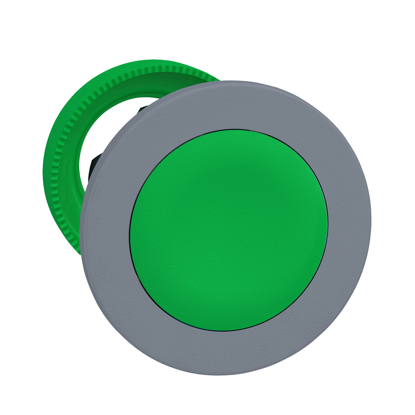 Schneider Electric-ZB5FH03C0-Harmony XB5 - tête bouton pousser-pousser lumin - Ø22 - col flush grise - vert