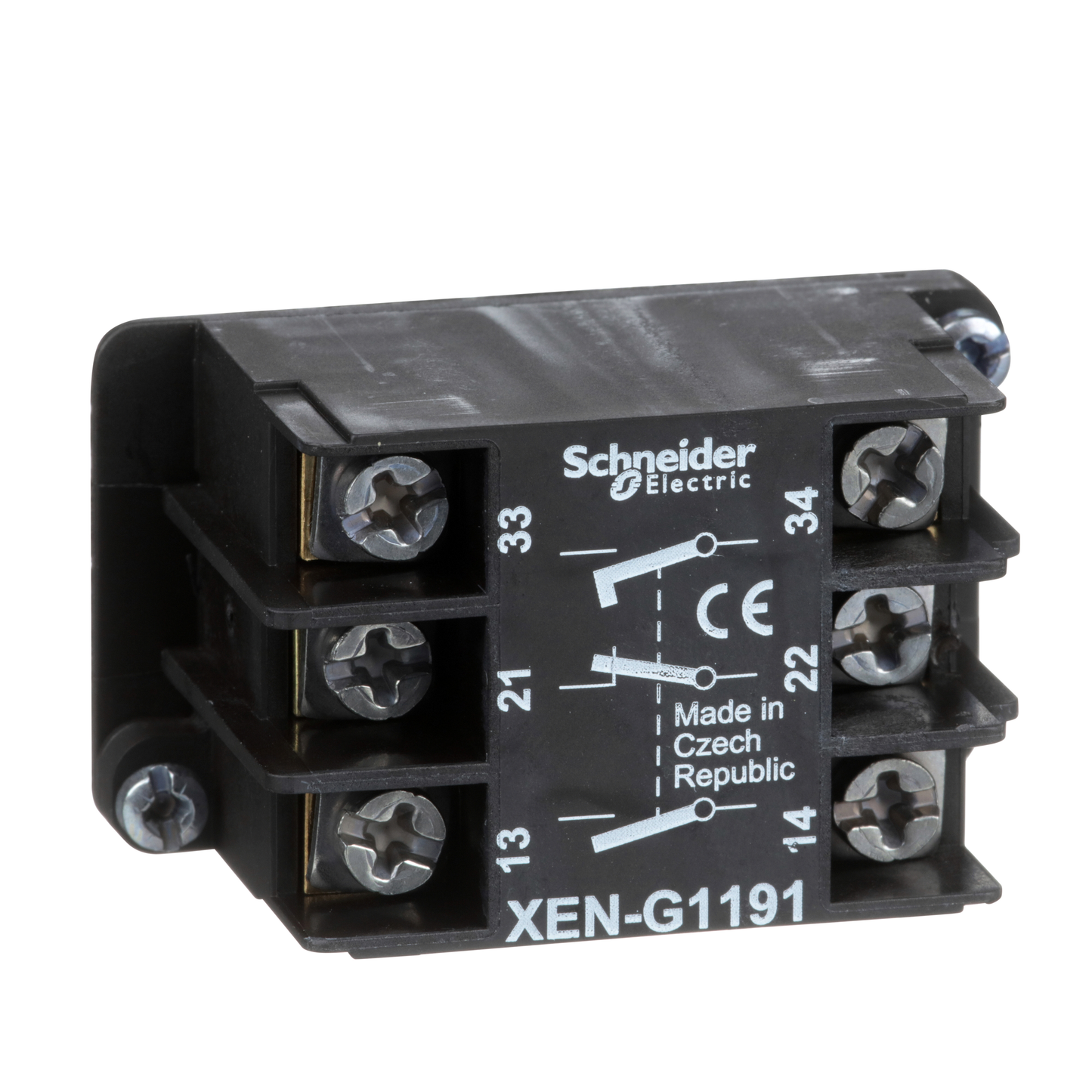 Schneider Electric-XENG1191-Harmony XAC - bloc contact à rappel - 1O+2F - montage frontal - 2 vitesse