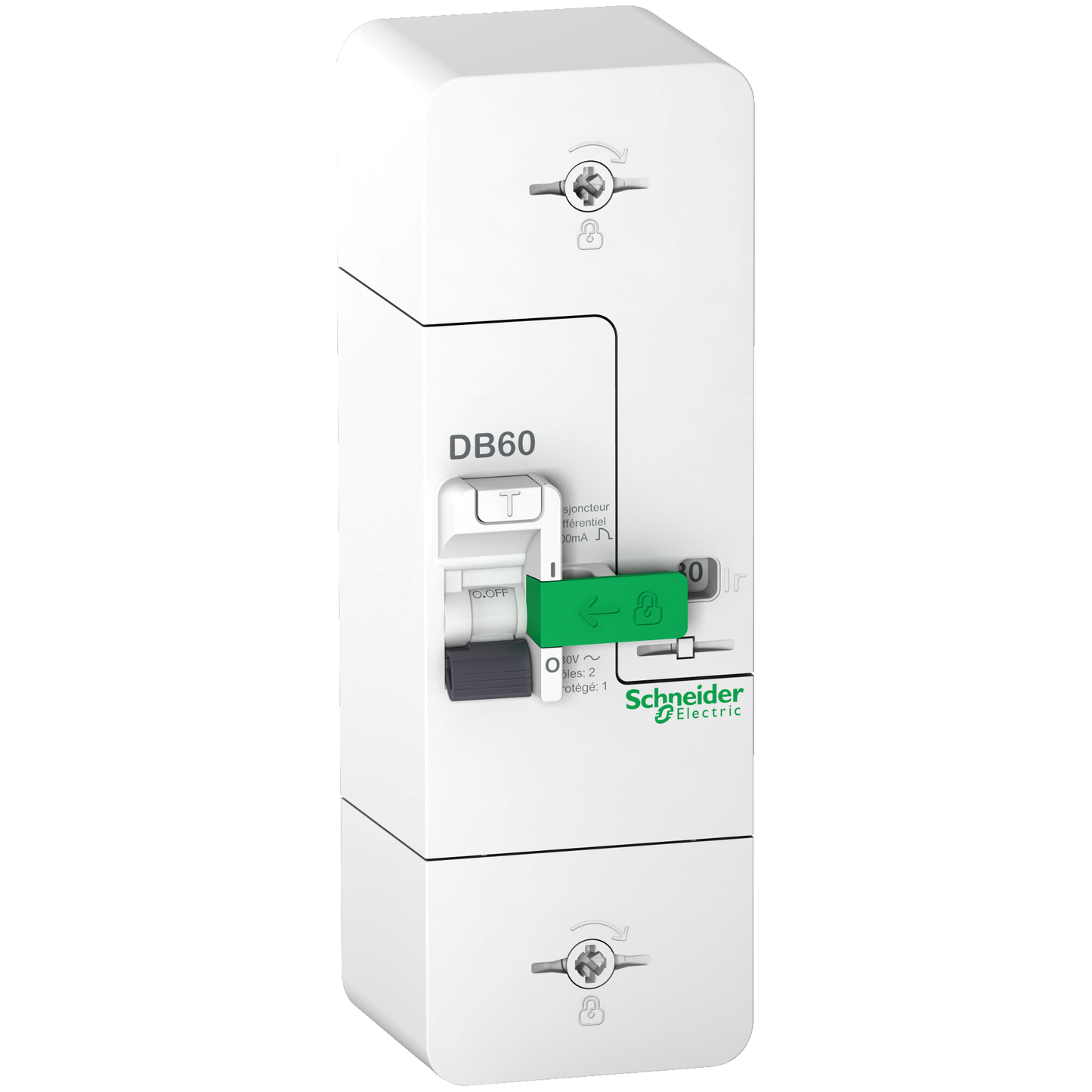 Schneider Electric-R9FT660-Resi9 DB60 - Disjoncteur Branchement - 1P+N - 60A fixe - 500mA - diff inst.