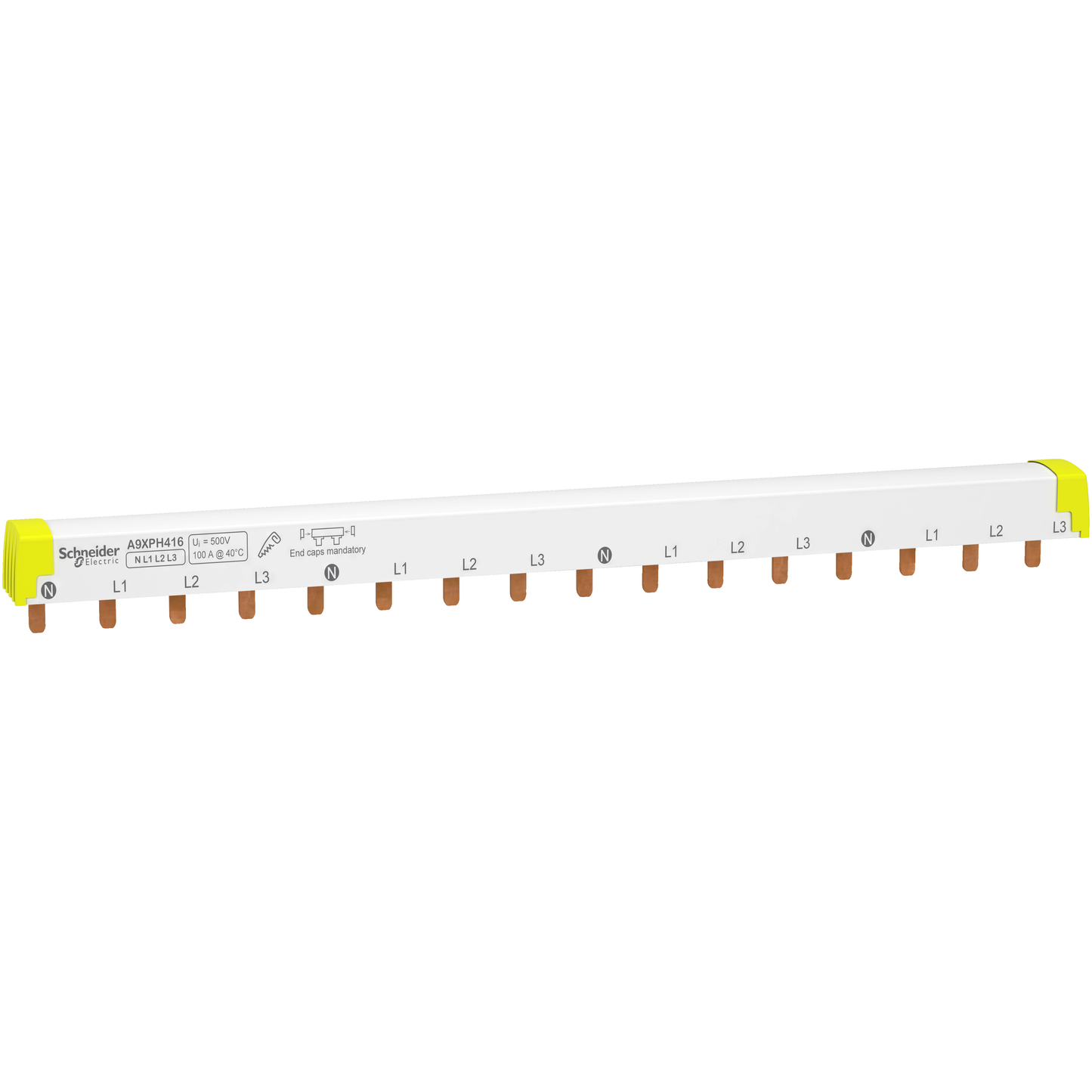 Schneider Electric-A9XPH416-Acti9 iC60 - peigne de raccordement à dents - 4P - 100A - 16 modules de 18mm