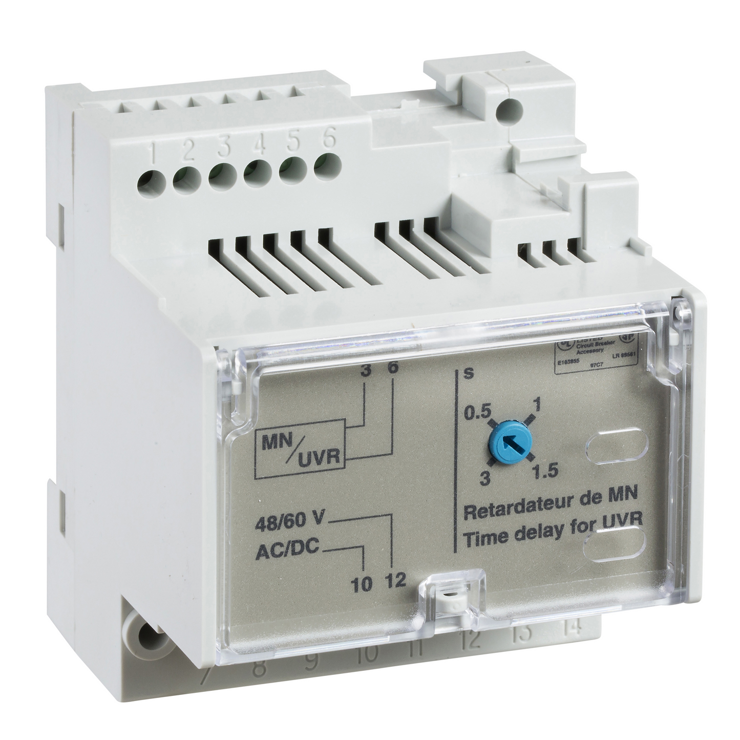 Schneider Electric-33682-ComPacT - relais temporisé réglabe - déclencheur voltmétrique MN - 200-250Vca/cc