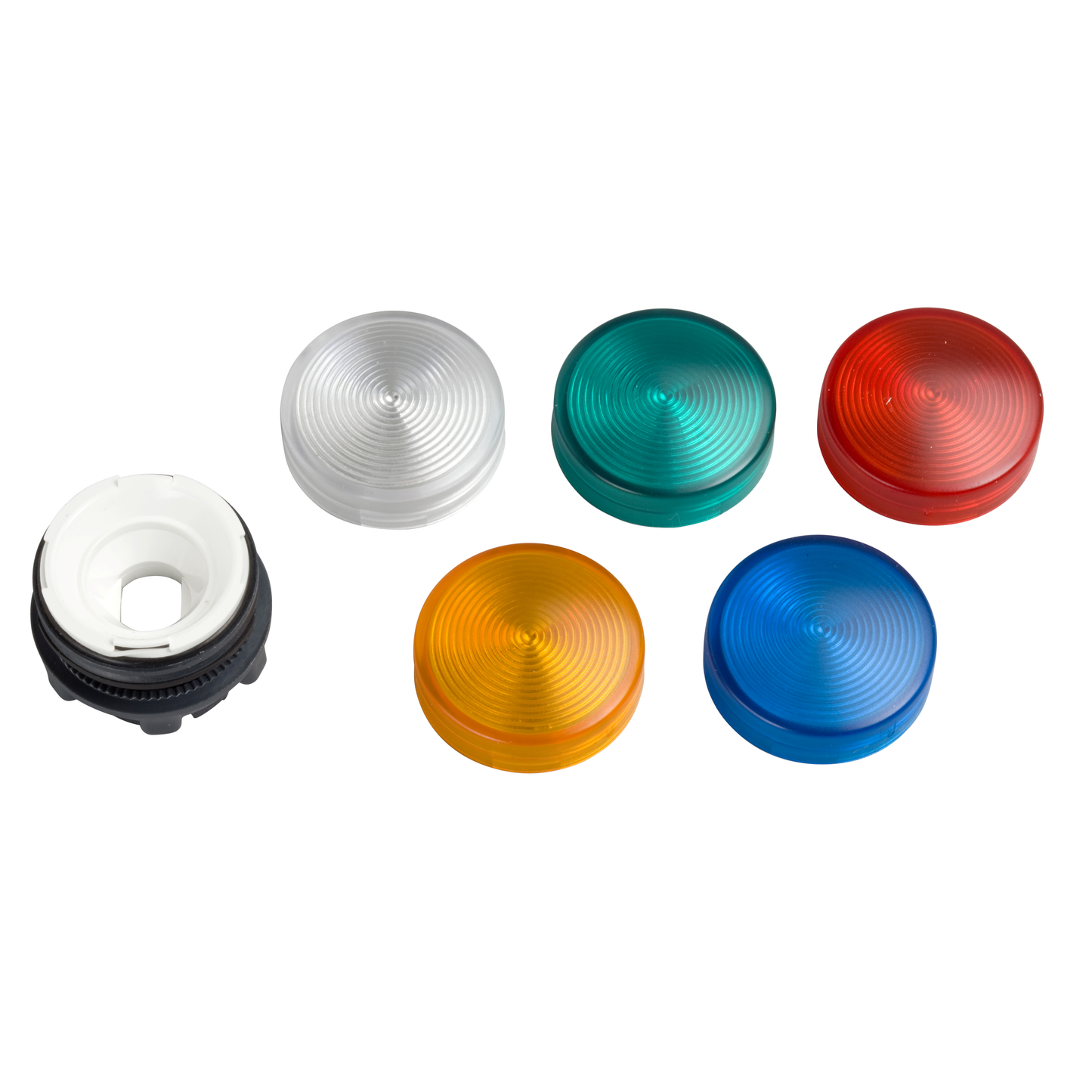 Schneider Electric-ZB5AV003S-Harmony XB5 - tête voyant lumineux DEL - Ø22 - strié - pour étiq - 5 coul