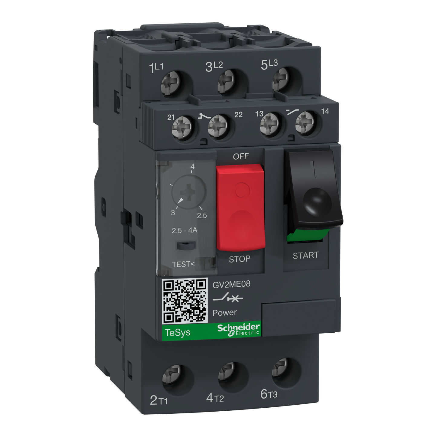 Schneider Electric-GV2ME08AE11TQ-Disjoncteur DISJ.MOT.2,5-4 plus ADD