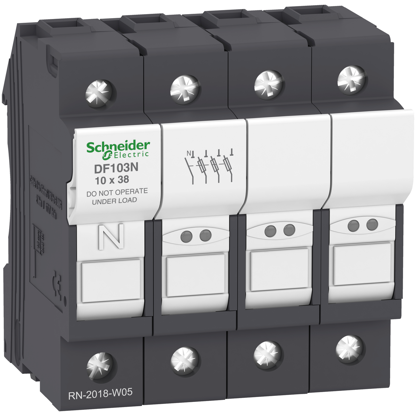 Schneider Electric-DF103N-TeSys - porte-fusible - 3P/N - 32A - pour fusible 10x38mm