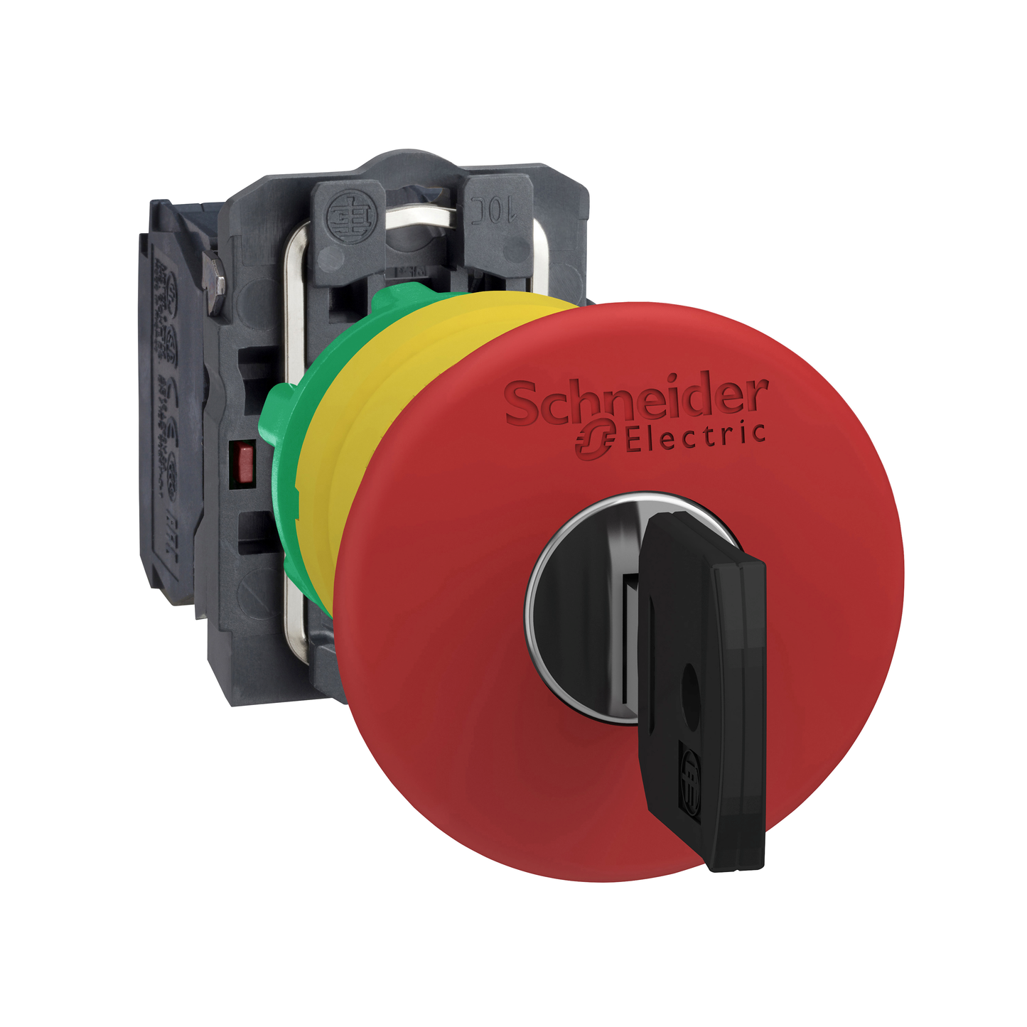 Schneider Electric-XB5AS9445-Harmony XB5 - bouton arrêt urgence - Ø40 - à clé 455 - rouge - 1O+1F - vis