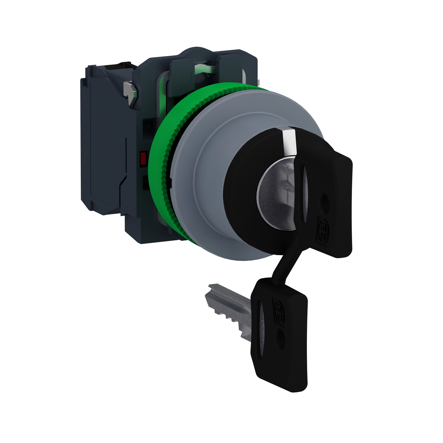 Schneider Electric-XB5FG33C0-Harmony XB5 - bouton tourn clé455 - Ø22 - col flush grise - 3 pos - retr C - 2F