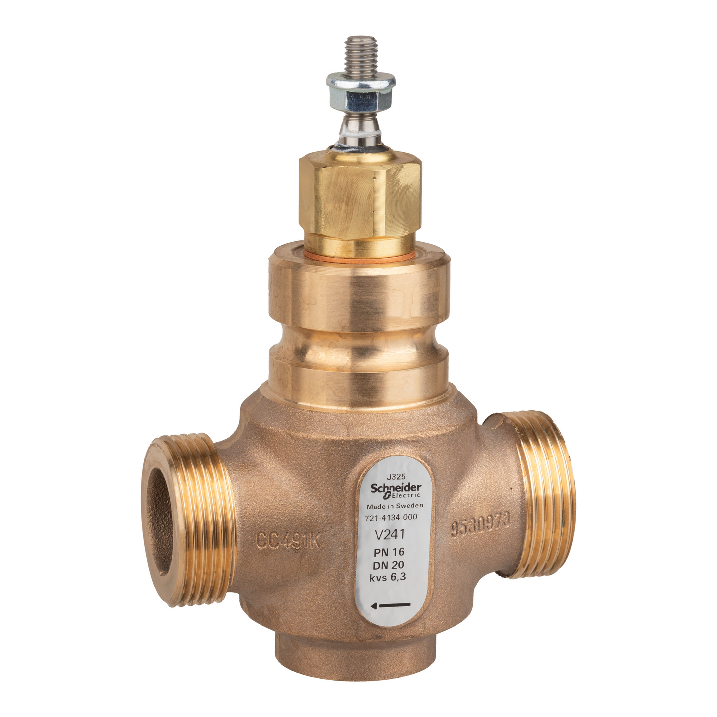 Schneider Electric-7214134000-Vanne 2 voies bronze filetée PN16 DN20 Kv6,3