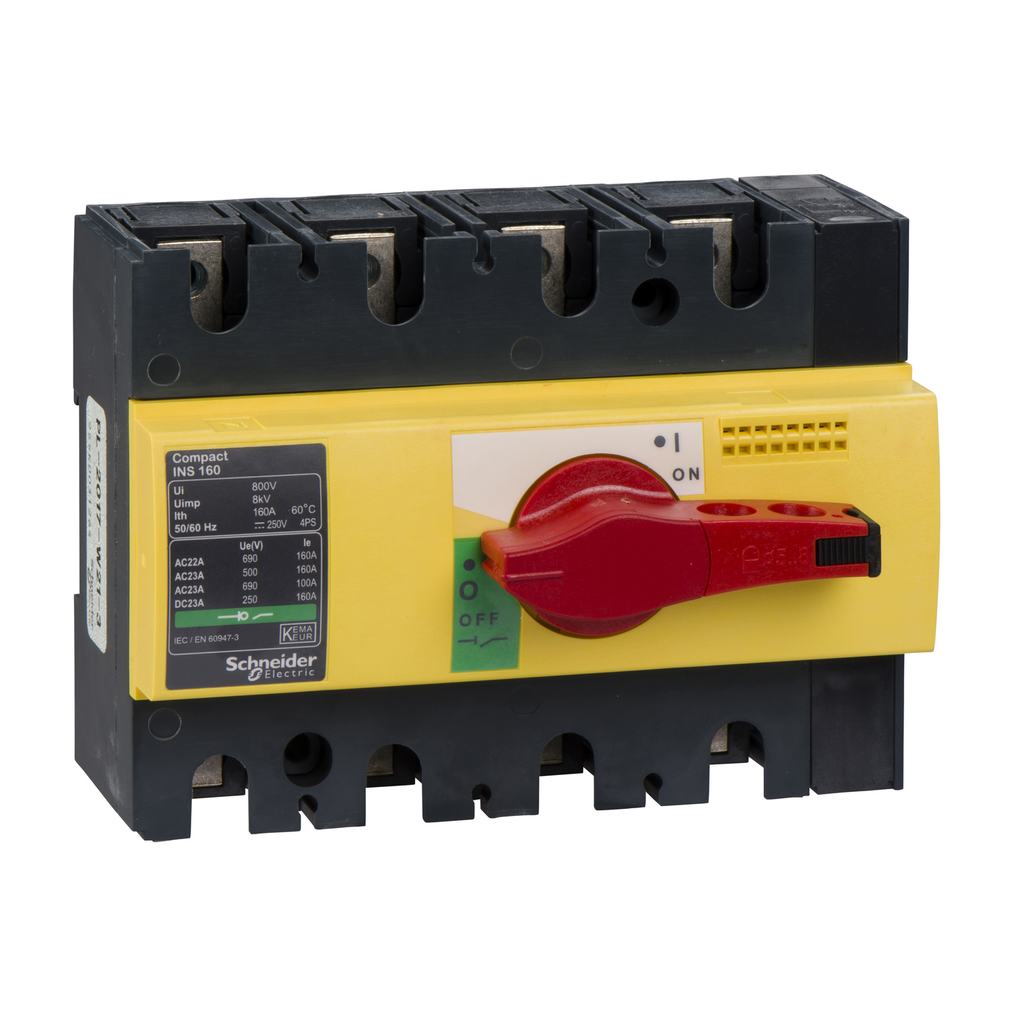 Schneider Electric-28929-ComPacT INS - Interrupteur sectionneur - INS160 4P 160A - poignée rouge