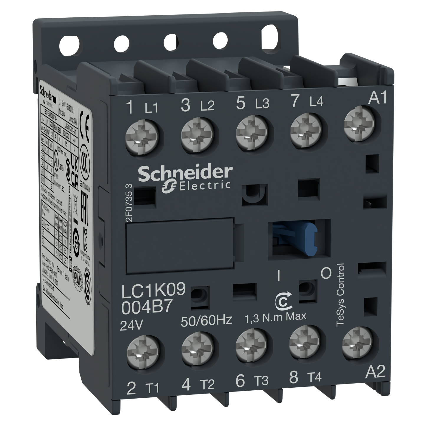 Schneider Electric-LC1K09004E7-TeSys LC1K - contacteur - 4P - AC-1 440V - 20A - bobine 48Vca