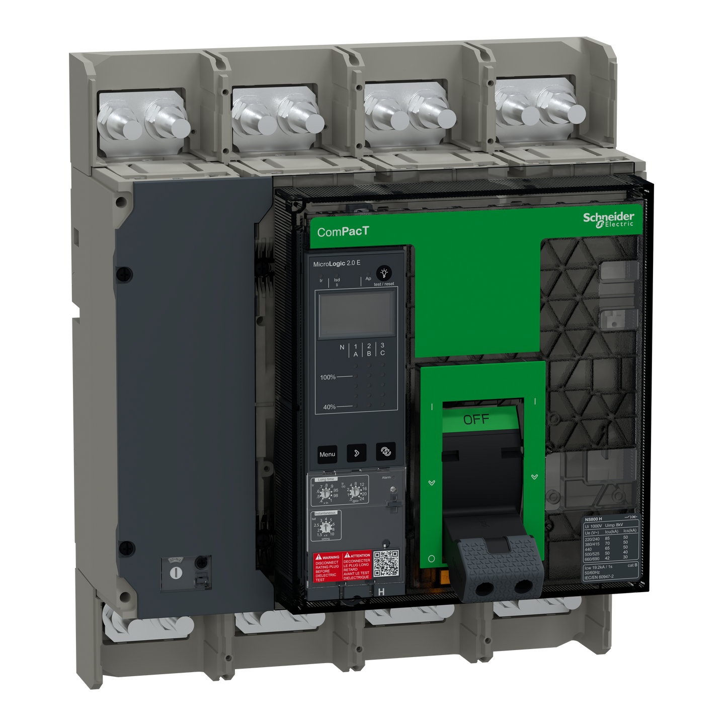Schneider Electric-C080H42EFM-ComPacT NS800H - disjoncteur - MicroLogic 2.E 800A - 4P - 70kA - fixe - manuel