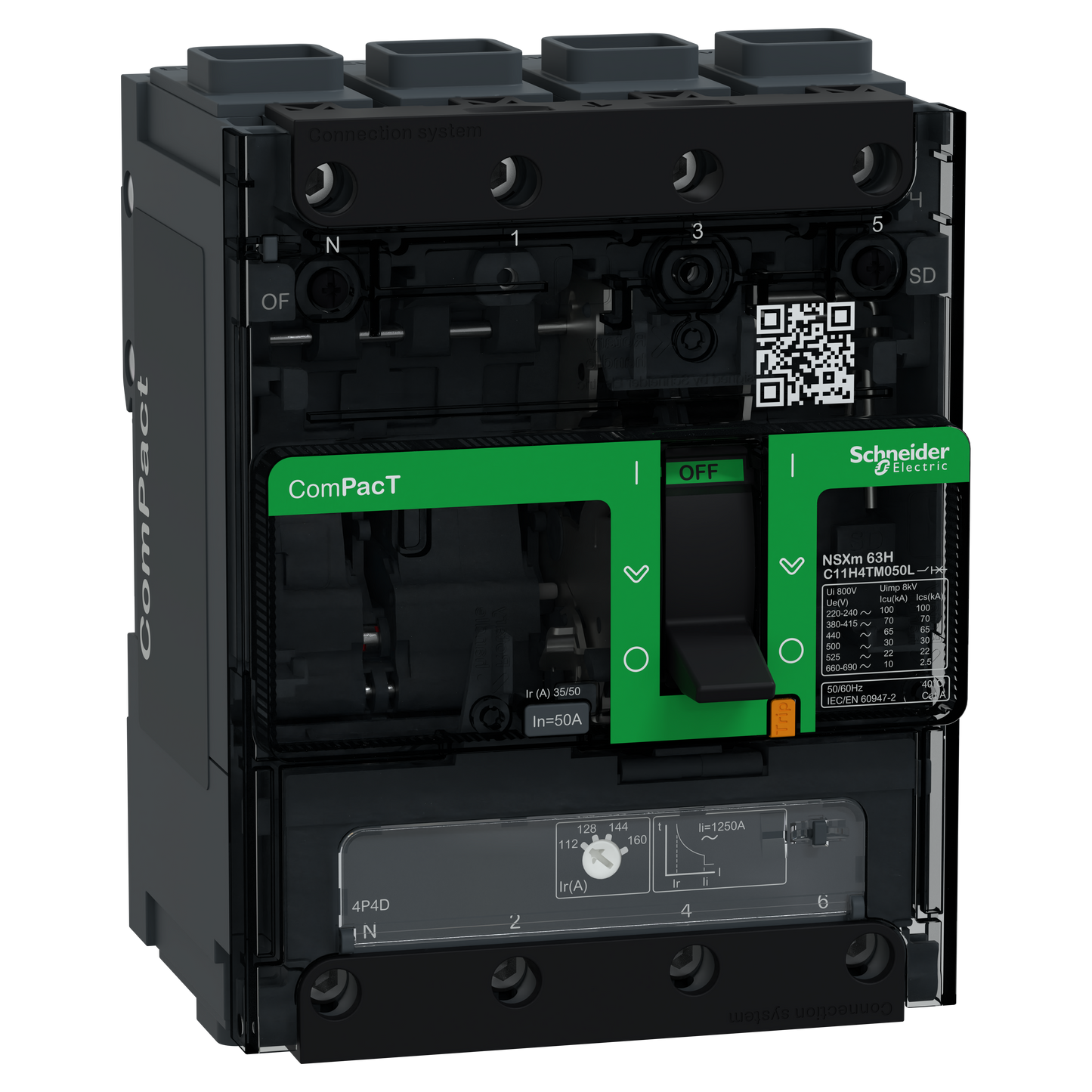 Schneider Electric-C11H4TM050L-NSXmH DISJ 4P4D TMD 50A ELINK