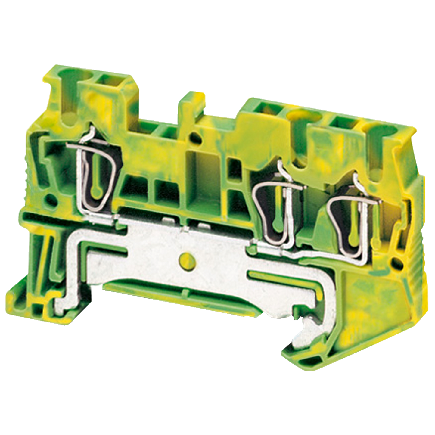 Schneider Electric-NSYTRR23PE-Borne à ressort - pour conducteur de protection - 3 points - 2,5mm² - vert/jaune