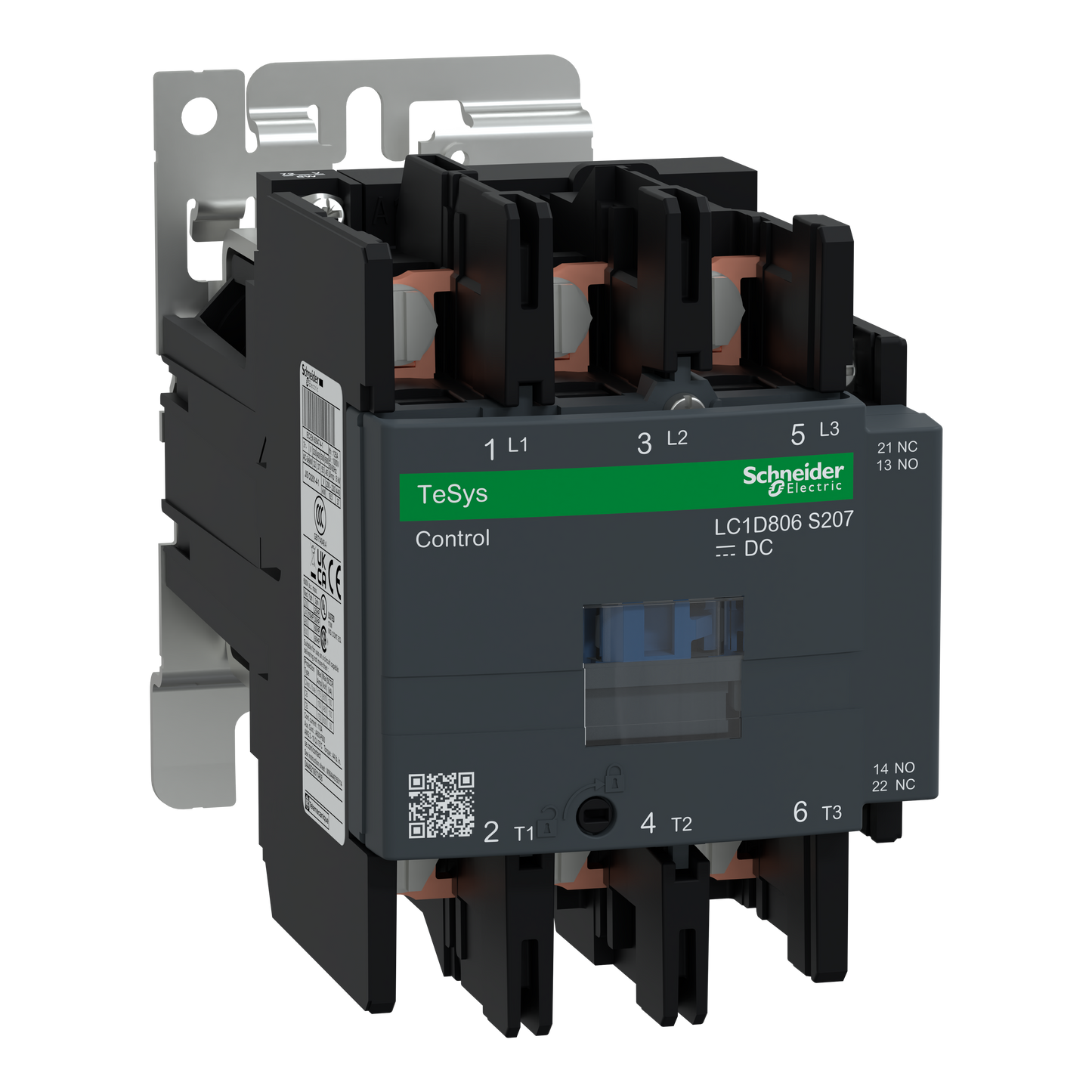 Schneider Electric-LC1D806SWS207-TeSys D - contacteur EN45545 - 3P(3NO) - AC3 <=440V 80A - 72Vcc - cosses fermées
