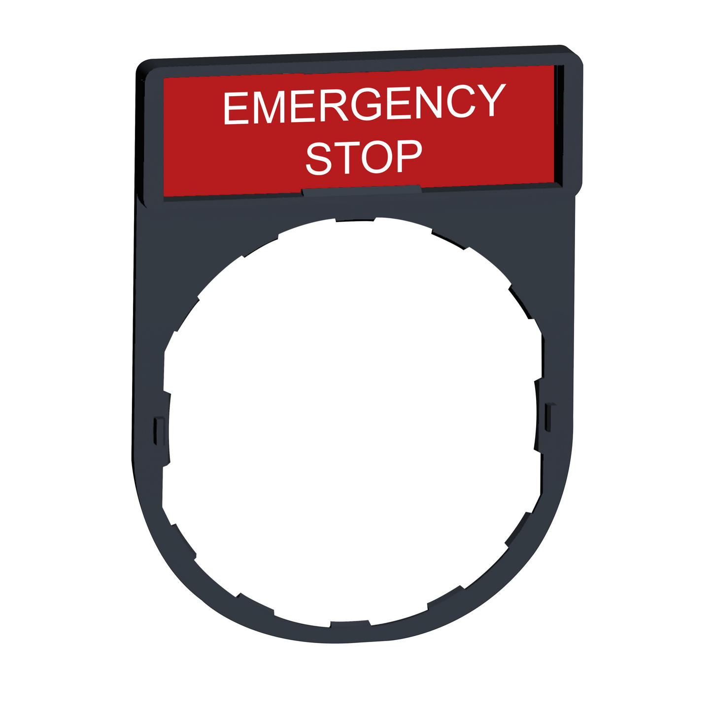 Schneider Electric-ZBY2330-Harmony porte étiquette 30 x 40 mm standard Ø22 avec étiquette EMERGENCY STOP