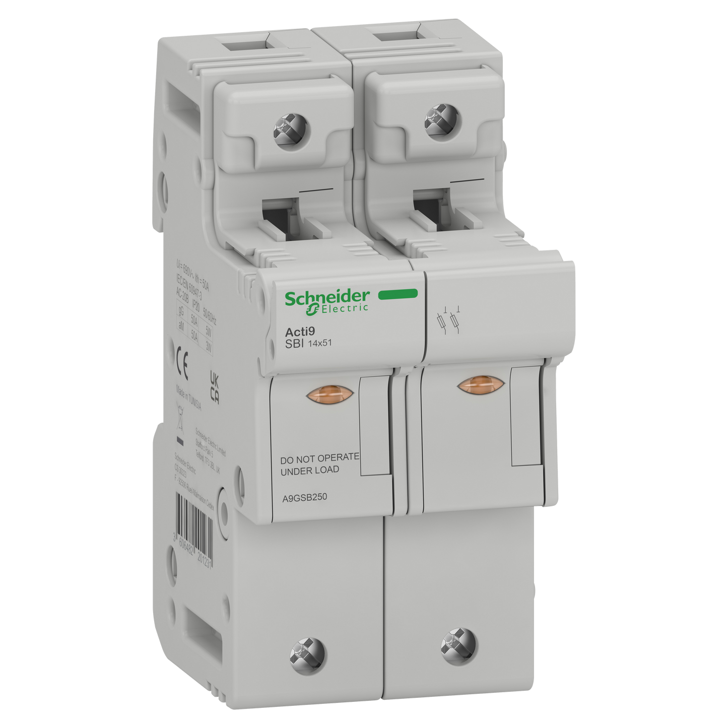 Schneider Electric-A9GSB250-ACTI9 SBI - porte-fusible - 2P - 50A - pour fusible 14x51mm
