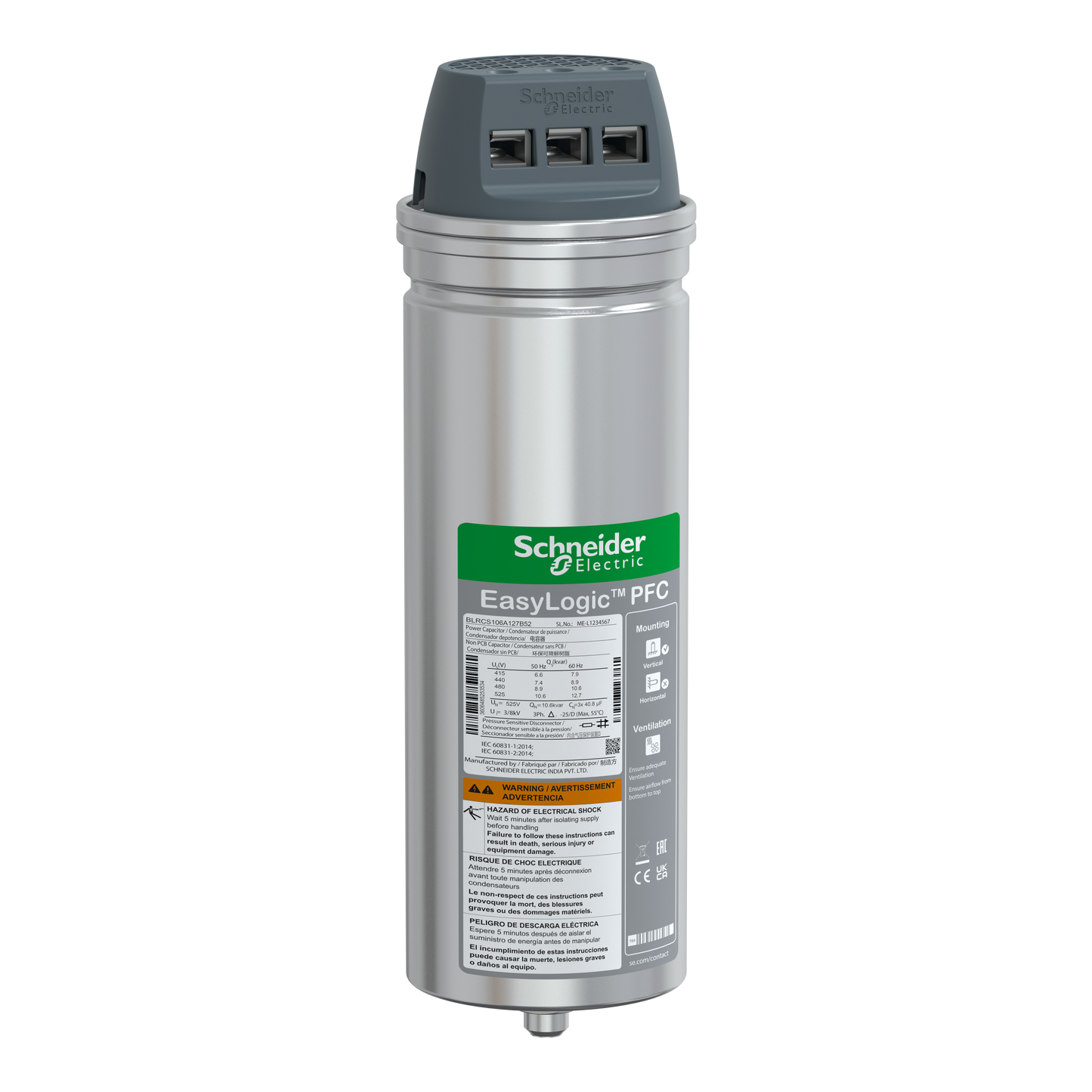 Schneider Electric-BLRCS106A127B52-CONDENSATEUR CAN SDY 10.6 /12.7KVAR 525V