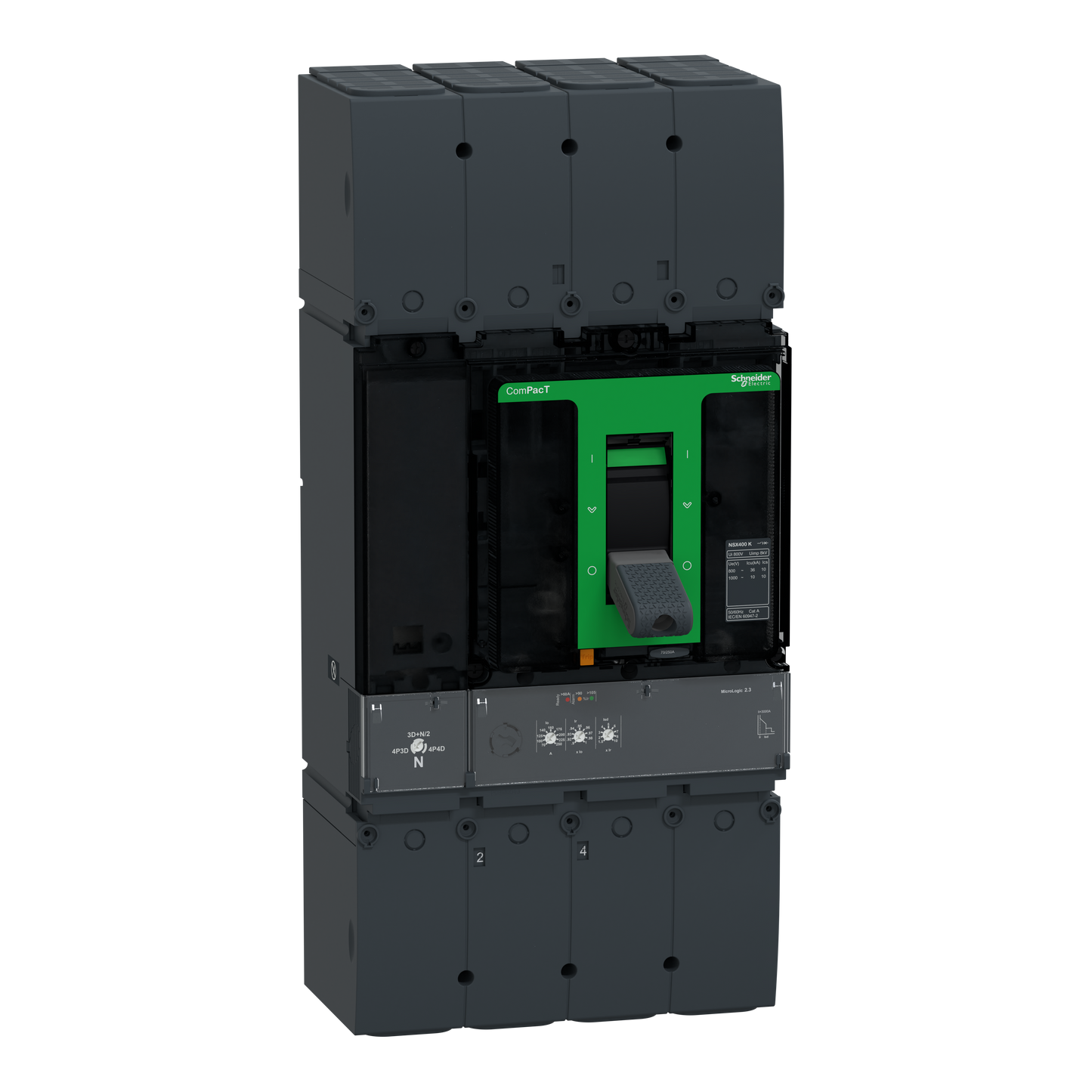 Schneider Electric-C40K42D250-ComPacT NSX400K - Disjoncteur - MicroLogic 2.3 250A - 4P4D - 10kA - montage fixe