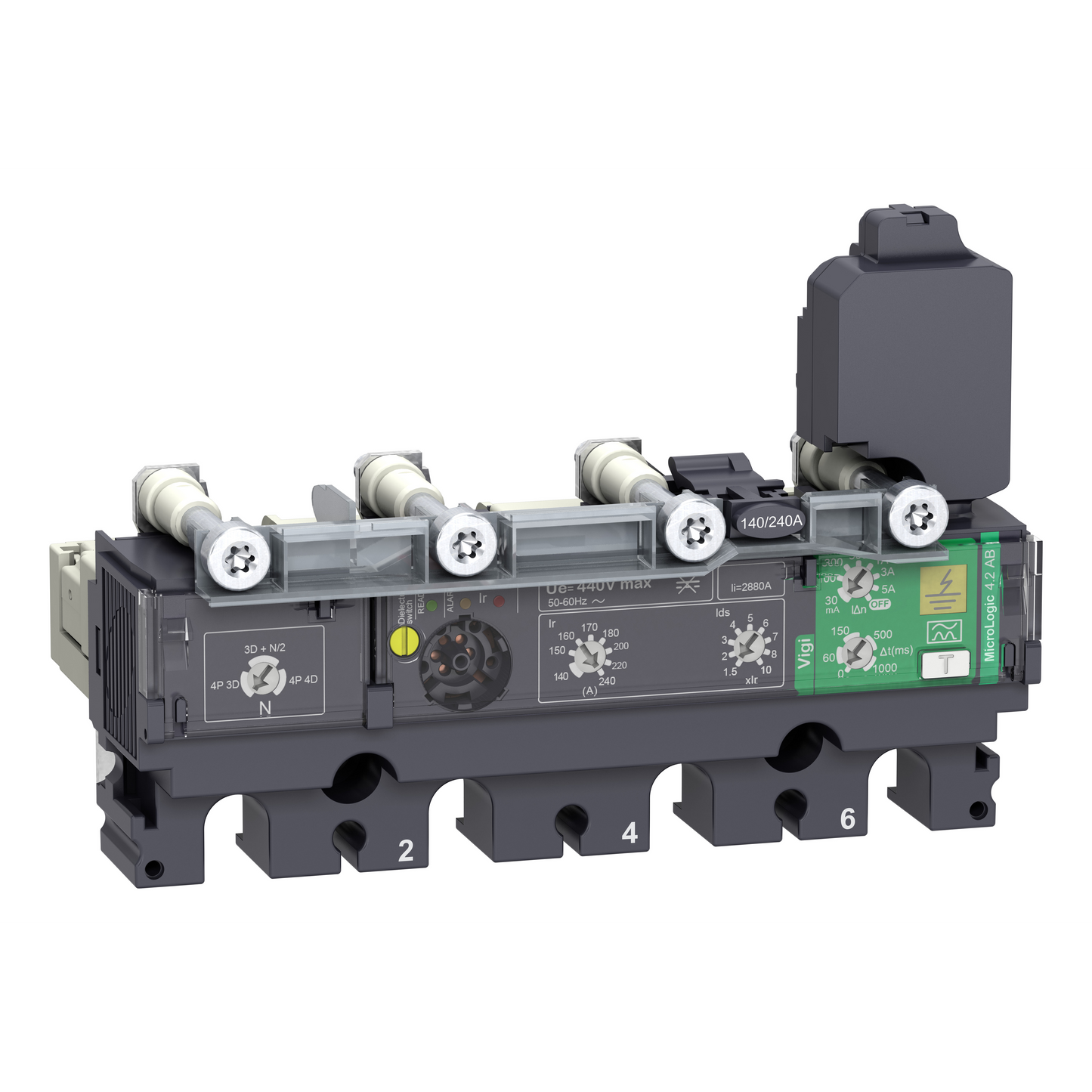 Schneider Electric-C1044B100-ComPacT NSX - Déclencheur MicroLogic 4.2AB Vigi 100A - 4P4D pour NSX100-250