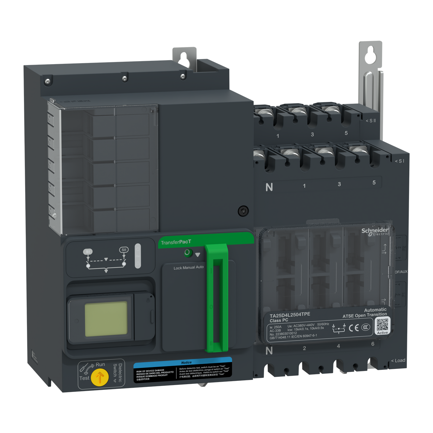 Schneider Electric-TA25D4L2004TPE-TAA250 200A 4P AUTO LCD 400V