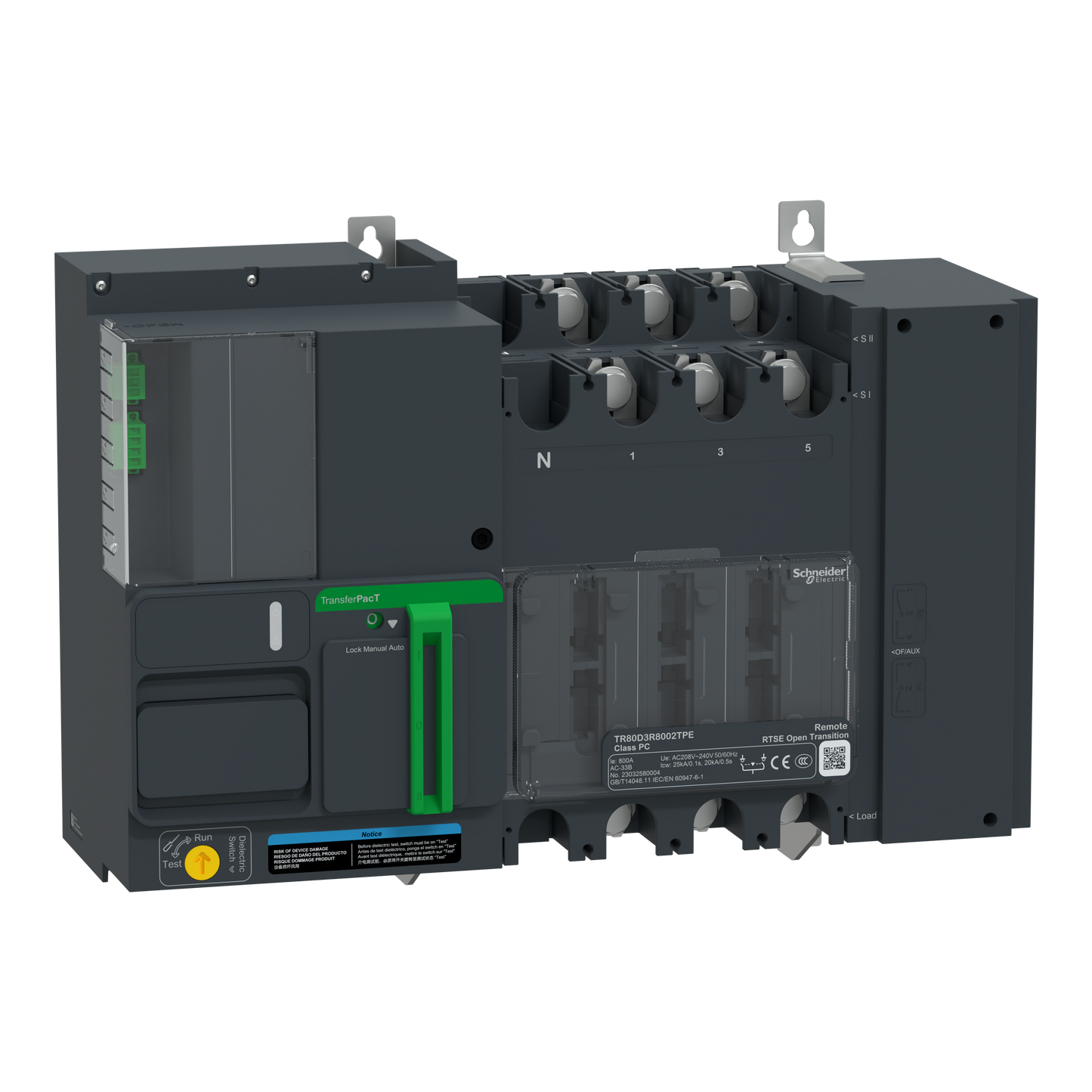 Schneider Electric-TR80D3R8002TPE-TransferPacT TR800 - inverseur de sources - télécommandés - 800A - 3P - 220Vca