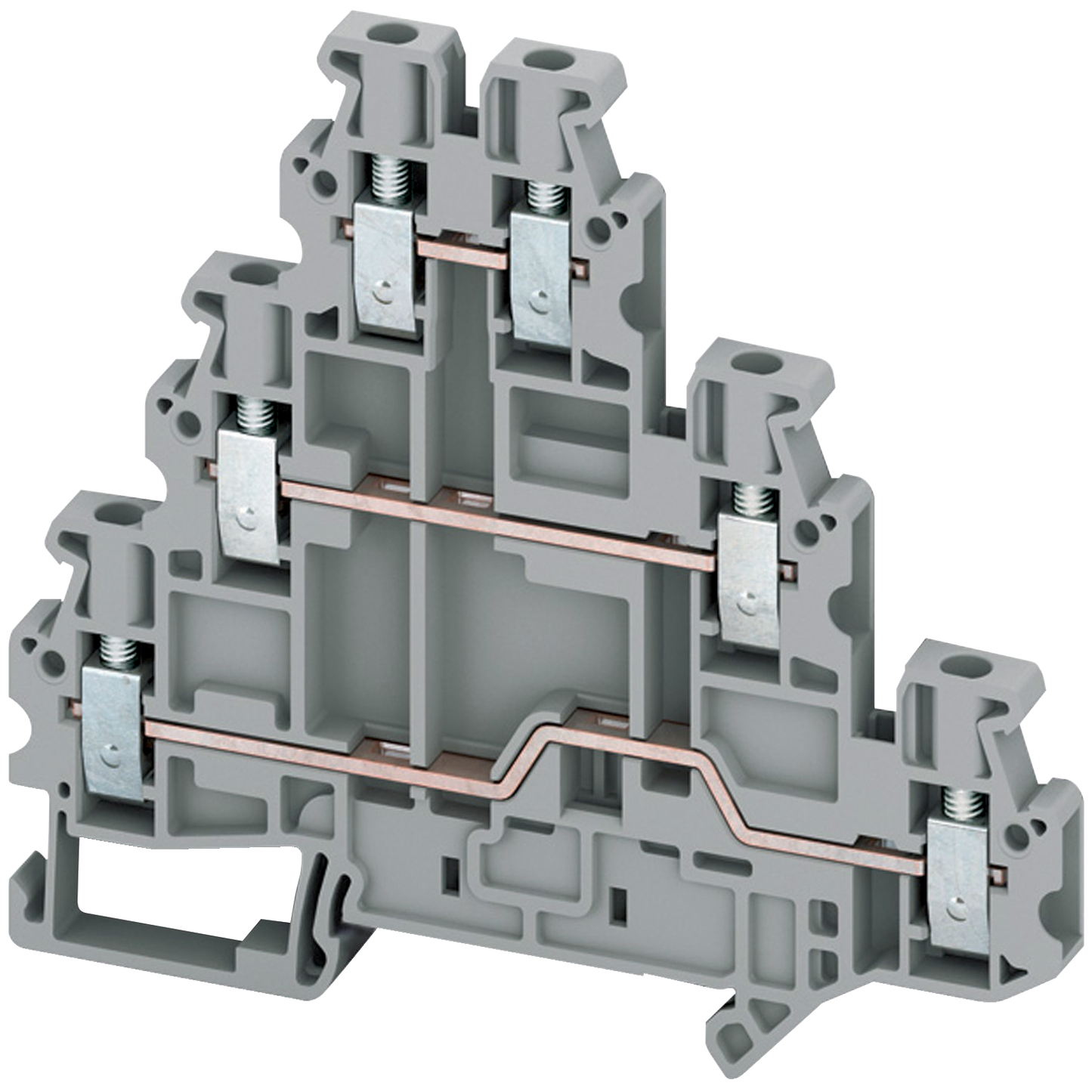 Schneider Electric-NSYTRV26T-Borne à vis - 3 niveaux - passant - 6 points - 2,5mm² - gris