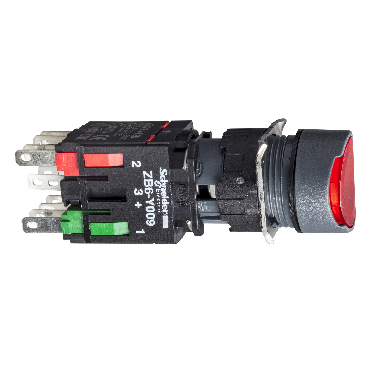 Schneider Electric-XB6AW4B2B-Harmony XB6 - bouton-pous. lum. - Ø16mm - à imp. affleurant - 24V - 1O - rouge