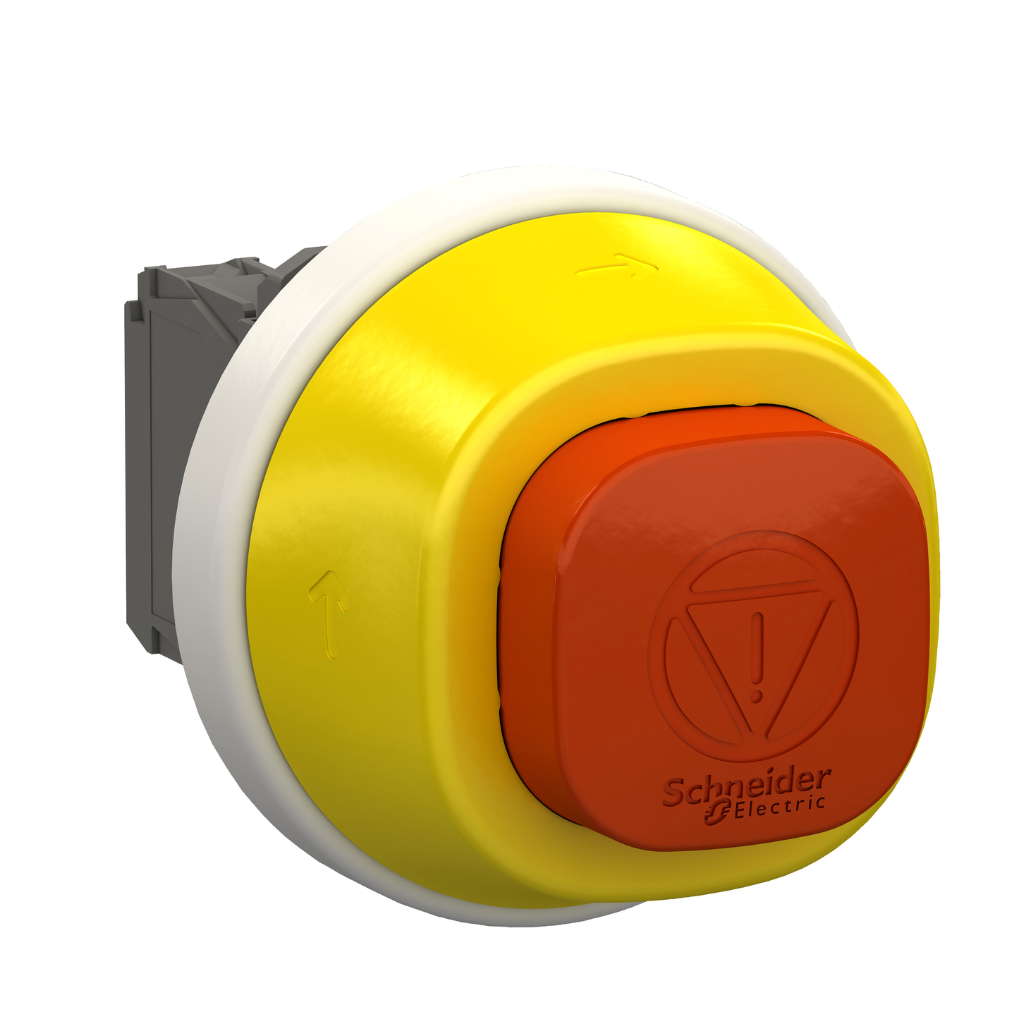 Schneider Electric-XB5AS84W3B41-Harmony XB5 - bouton arrêt d'urgence lumin - pouss tourner - rouge - 2O+1F - 24V