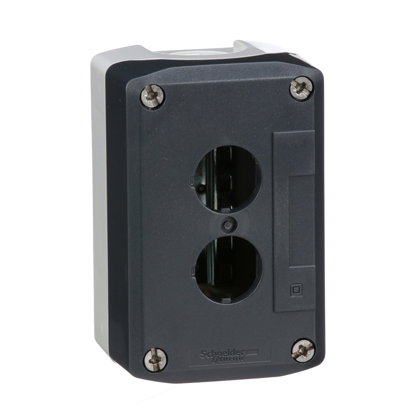 Schneider Electric-XALD02H7-Harmony XAL - boite 2trous Ø22 - couvercle gris foncé - fond gris clair - UL/CSA