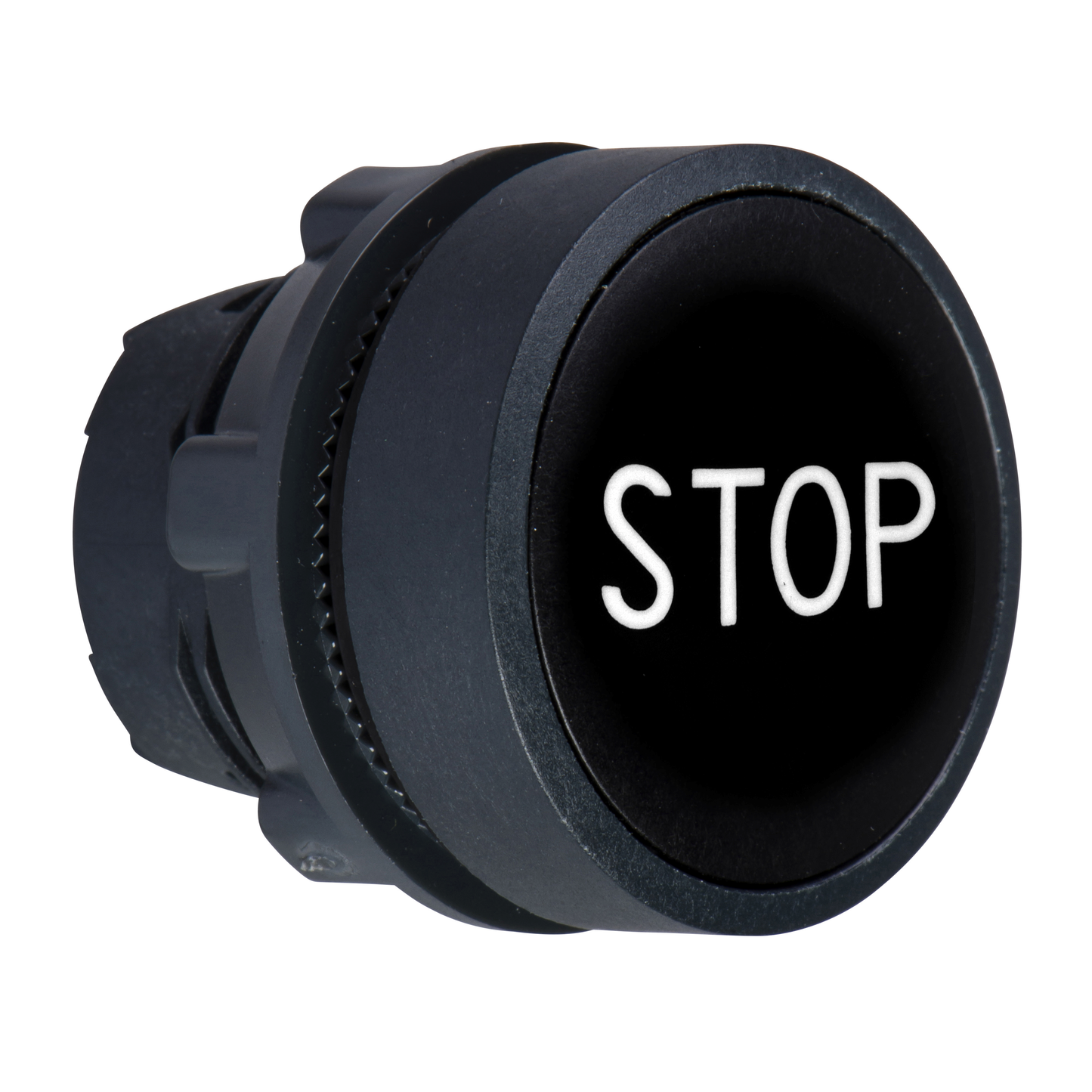 Schneider Electric-ZB5AA234-Harmony XB5 - tête bouton poussoir - affleurant - Ø22 - noir - texte 'STOP'