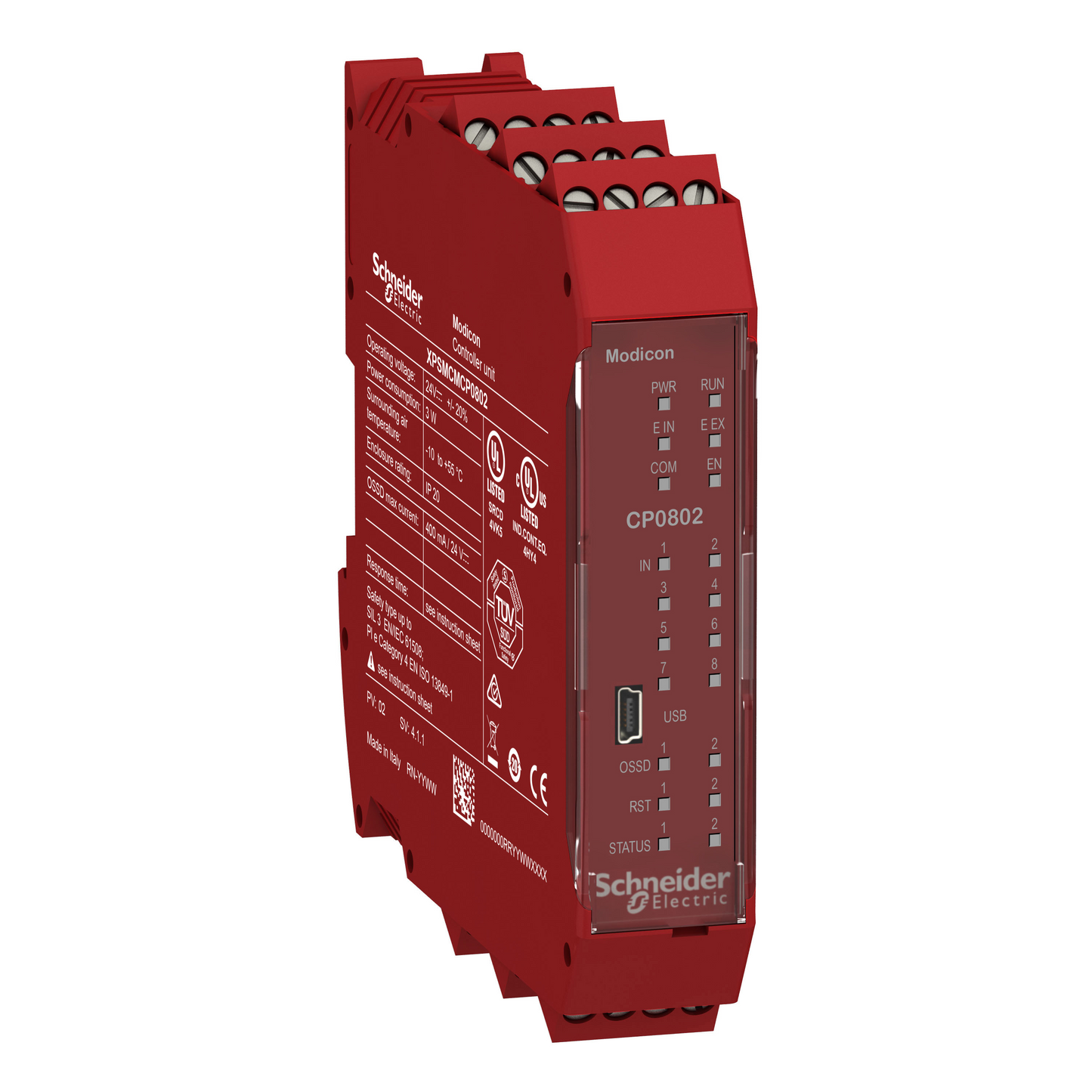 Schneider Electric-XPSMCMCP0802-Preventa XPSMCM - contrôleur 8 entrées 2 sorties - connecteur à vis