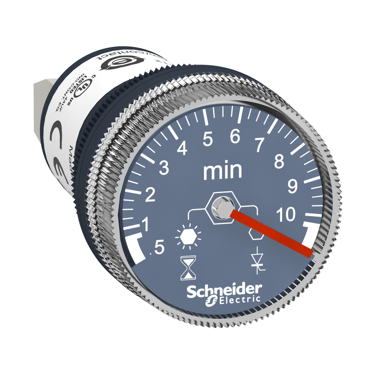 Schneider Electric-XB5DTGM4-Harmony XB5 - temporisateur Ø22 sortie statique - fct A - 30s à 10mn - 100/240V