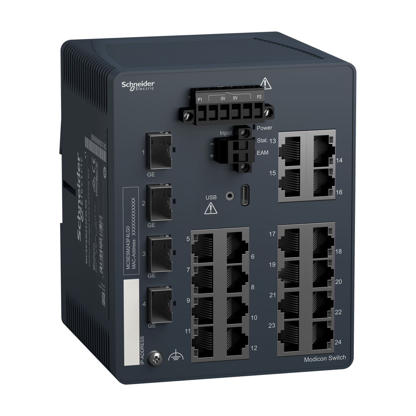 Schneider Electric-MCSESM243F4LG0-Modicon Managed Switch 20TX/4GE-SFP