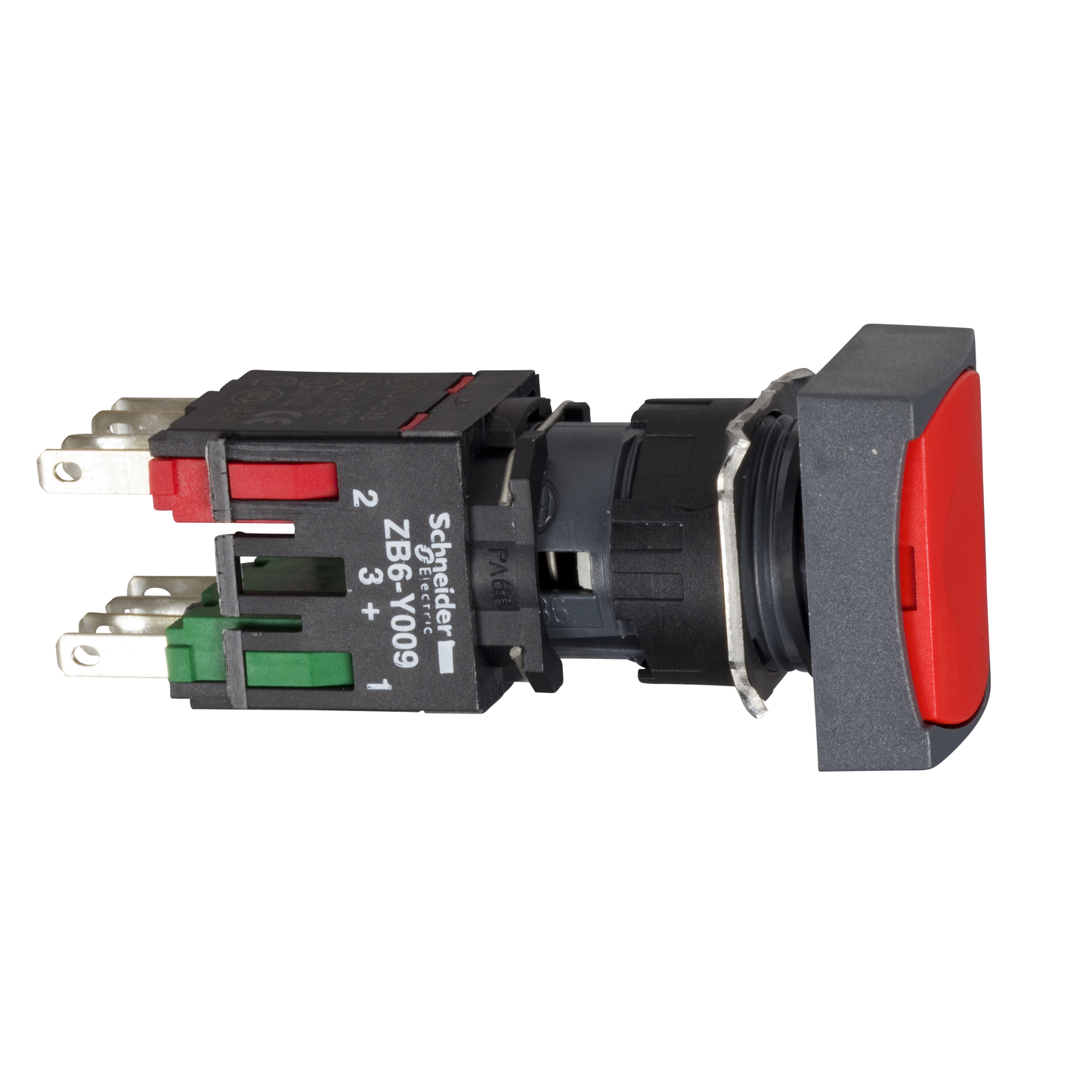Schneider Electric-XB6DA45B-Harmony XB6 - bouton-poussoir - Ø16mm - à impulsion affleurant - 1O+1F - rouge