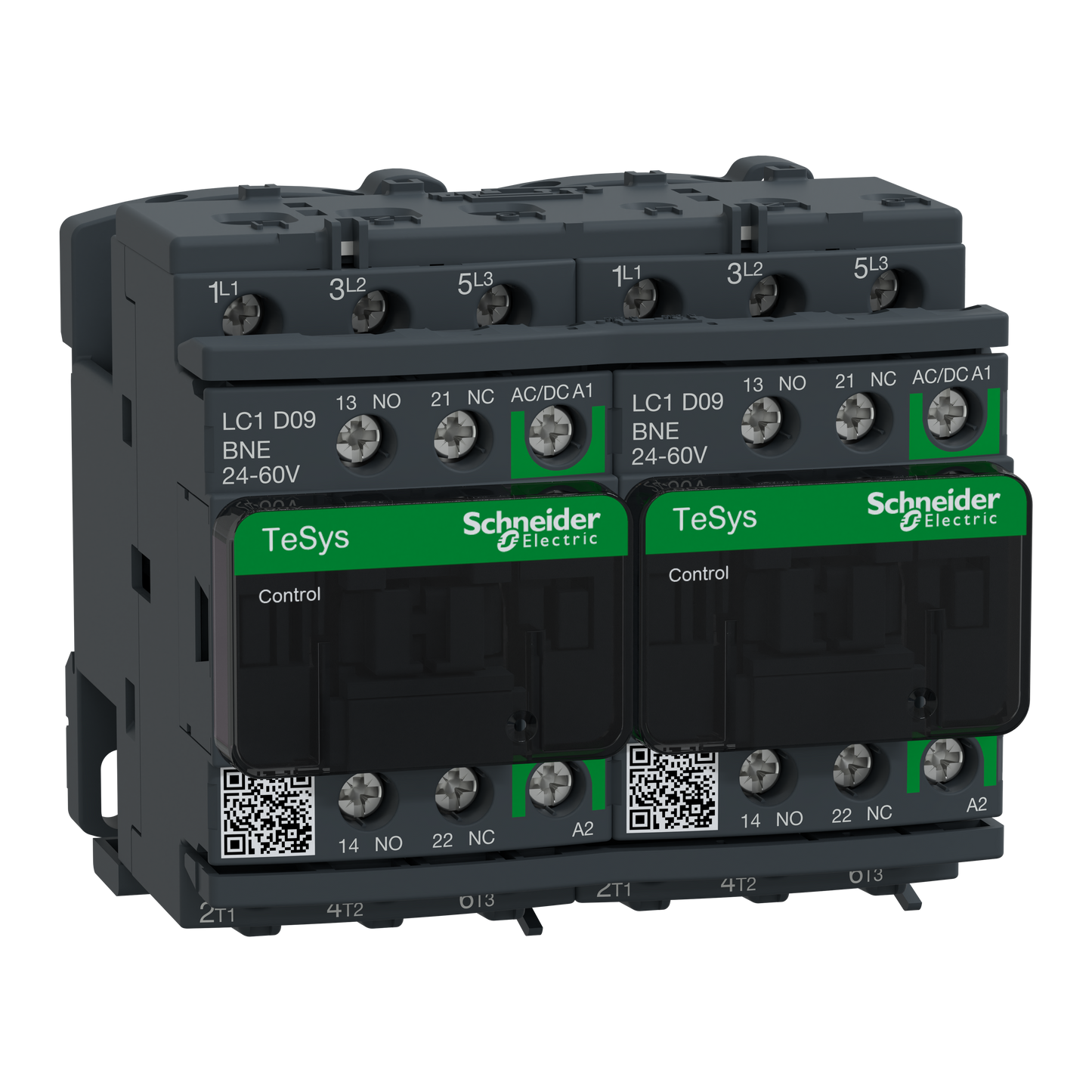 Schneider Electric-LC2D09BNE-TeSys D - contacteur inverseur - 3P(3 NO) - AC3 - <= 440V 9A - 24 à 60Vca-cc