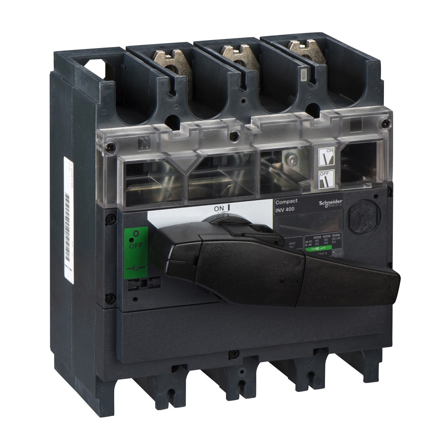 Schneider Electric-31170-interrupteur sectionneur à coupure visible - poignée noire - INV400 3P 400A