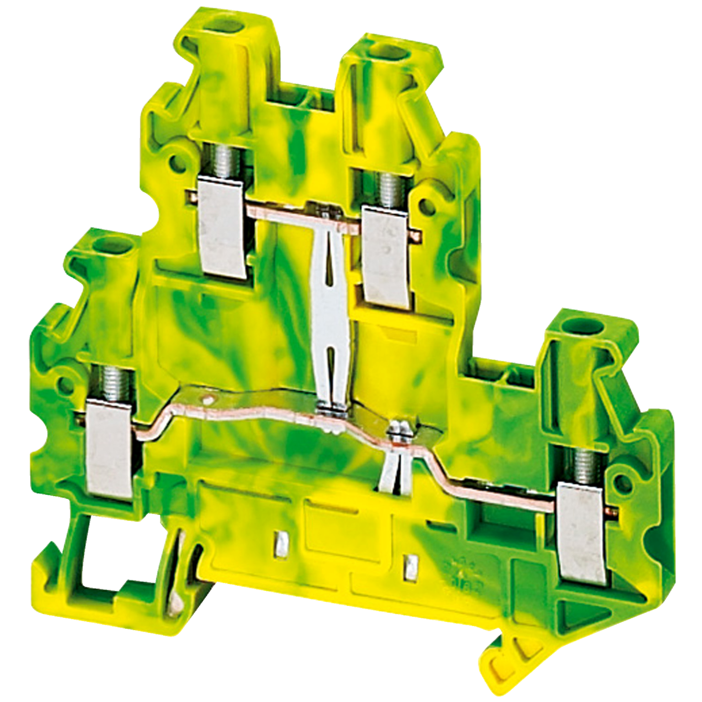 Schneider Electric-NSYTRV24DPE-Borne à vis - 2 niveaux - conducteur de protection - 4 pts - 2,5mm² - vert/jaune