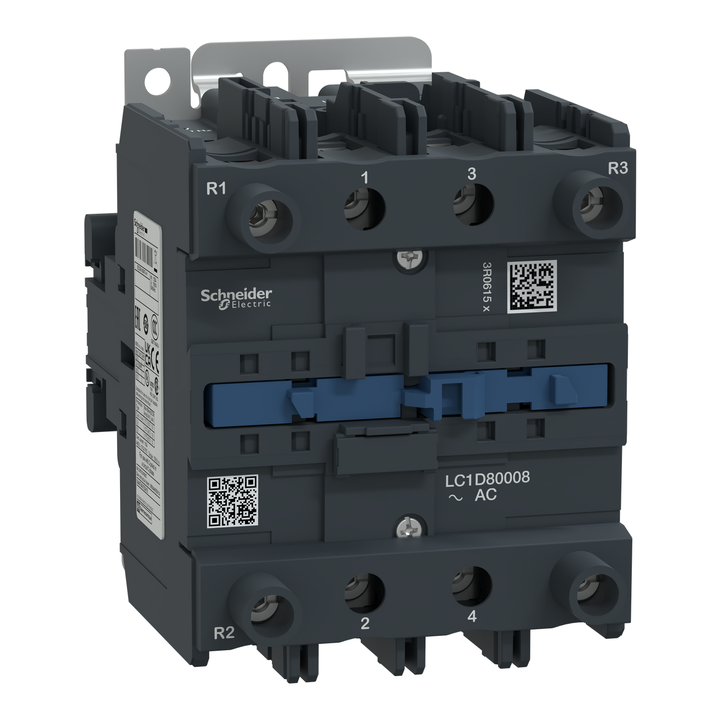Schneider Electric-LC1D80008E7-TeSys LC1D - contacteur - 4P (2F+2O) - AC-1 440V - 125A - bobine 48Vca