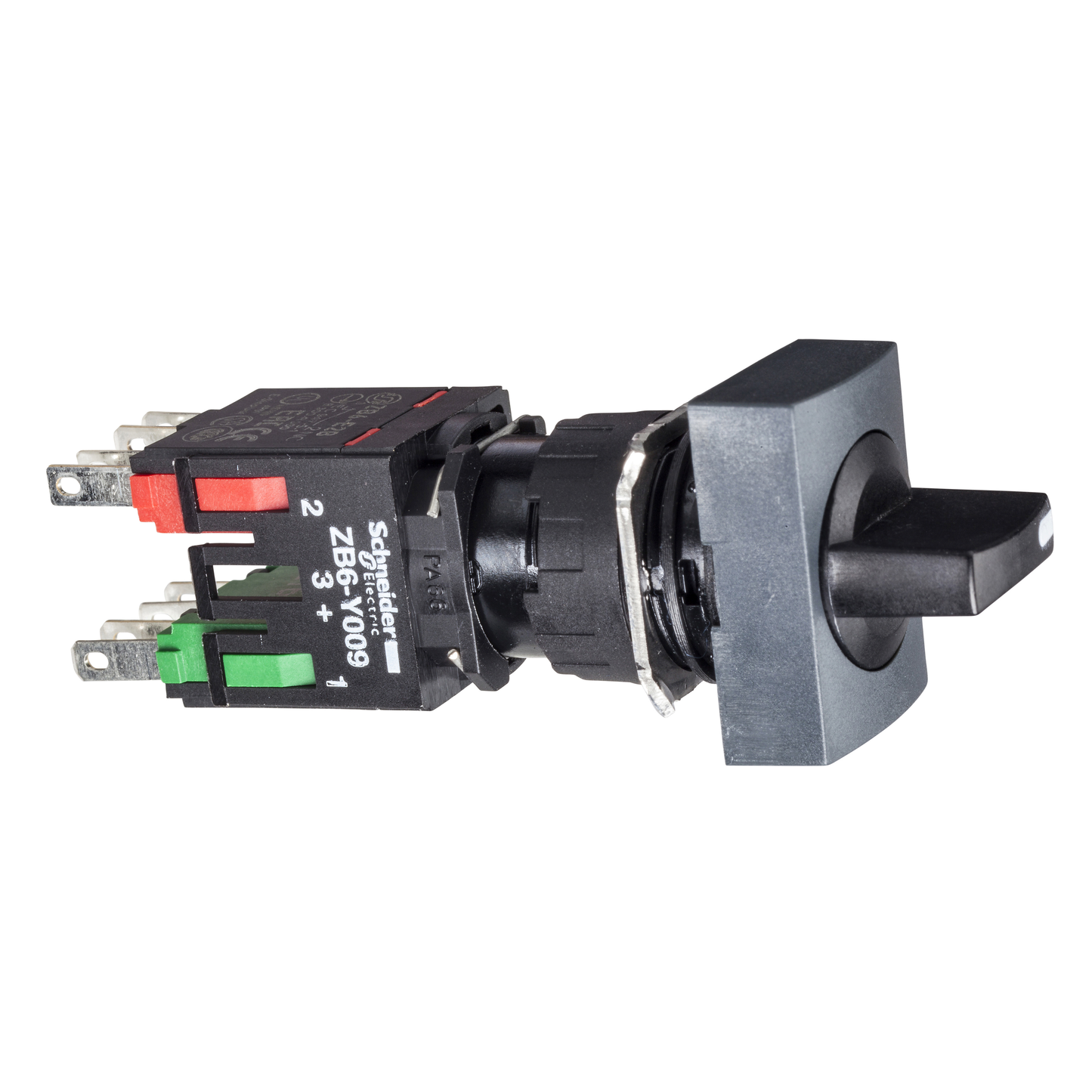 Schneider Electric-XB6DD225B-Harmony XB6 - bouton tournant - Ø16mm - à manette - 2 positions - 1O+1F - noir