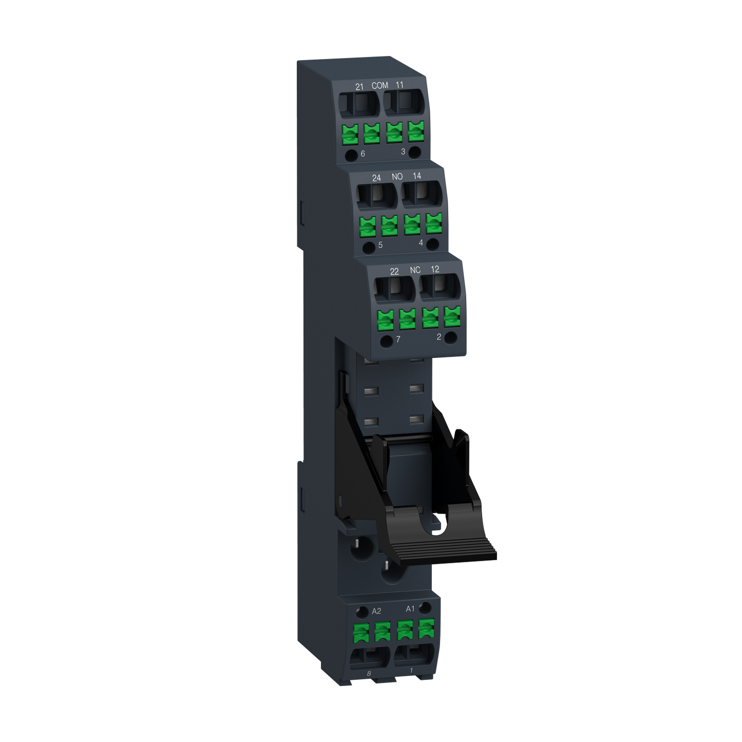 Schneider Electric-RSZE08P-RSZ push-in socket with clamp, separate contact, for RSB2 relays