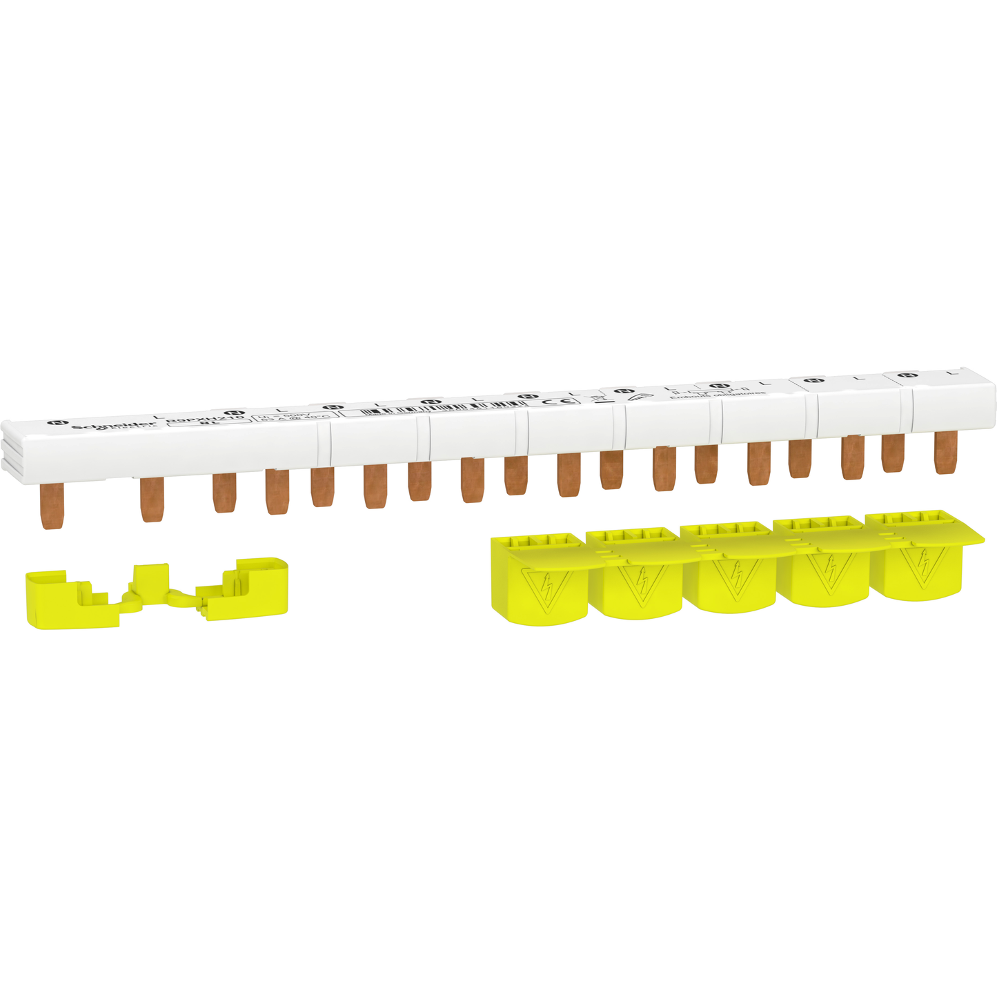 Schneider Electric-R9PXH210-Resi9 - peigne monobloc - 1P+N - 63A - 10 modules - cache dents 5M