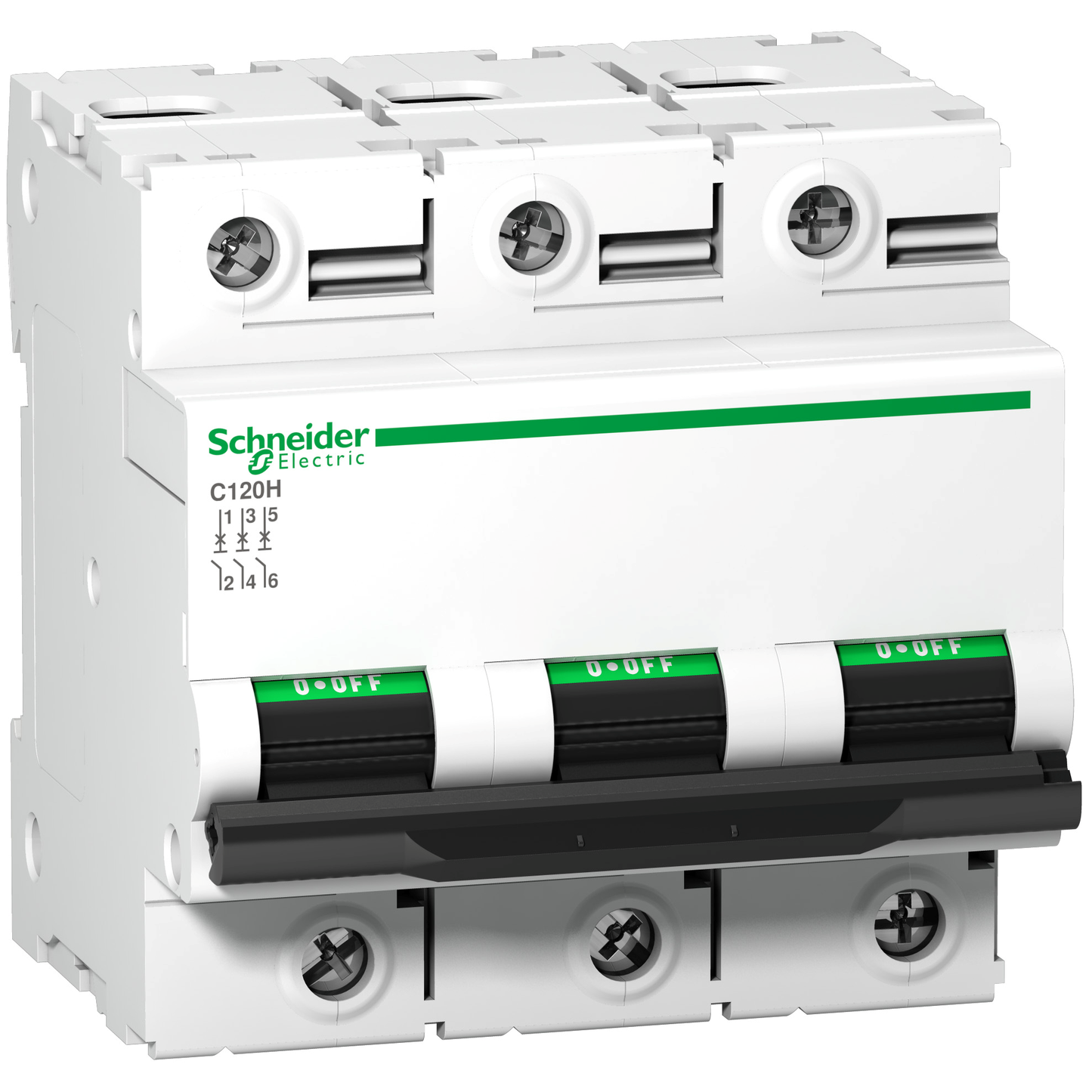 Schneider Electric-A9N18467-Acti9 C120H Disjoncteur Modulaire 3P 63 A, courbe C, 15 kA