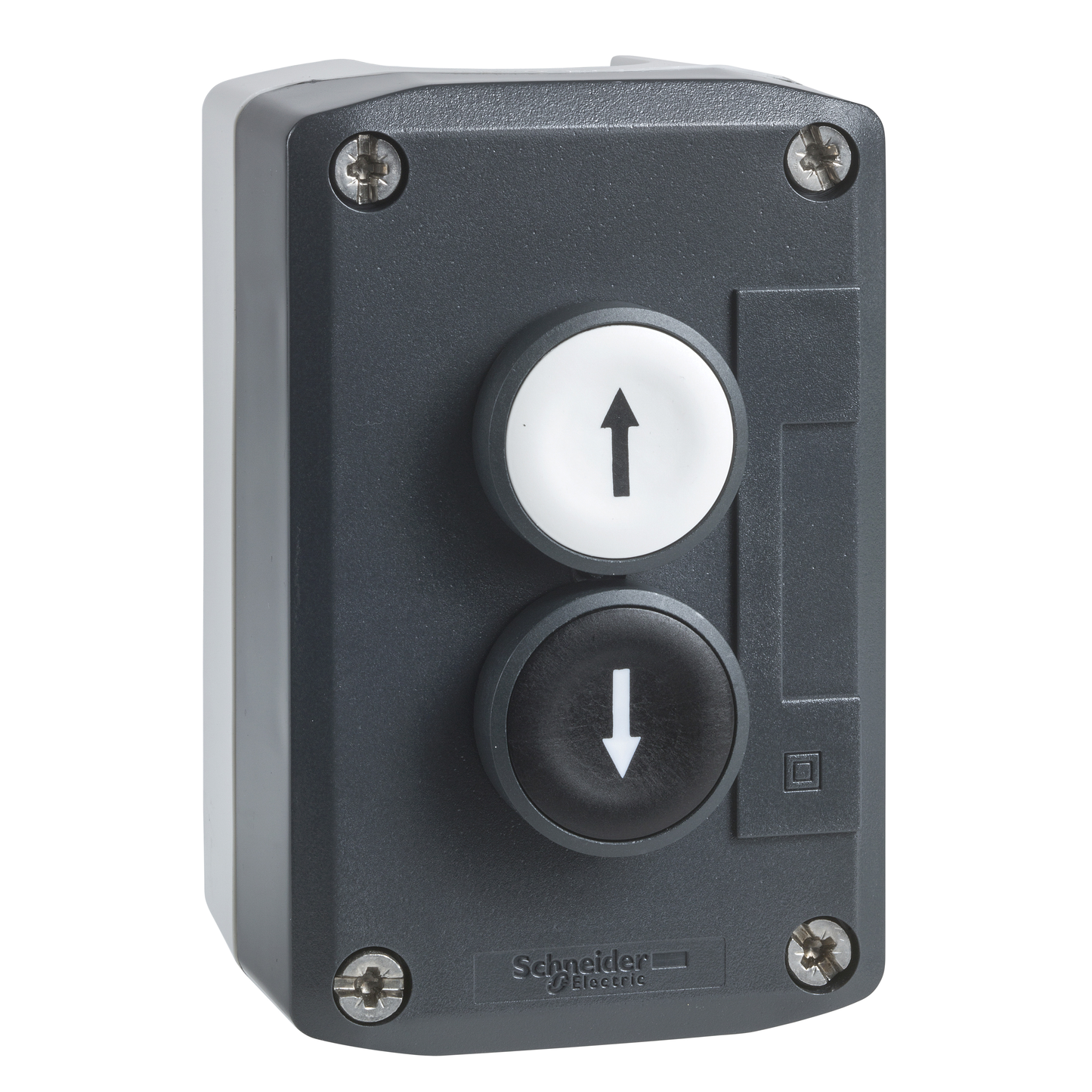 Schneider Electric-XALD222E-Harmony boite - 2 boutons poussoirs Ø22 - blanc /noir