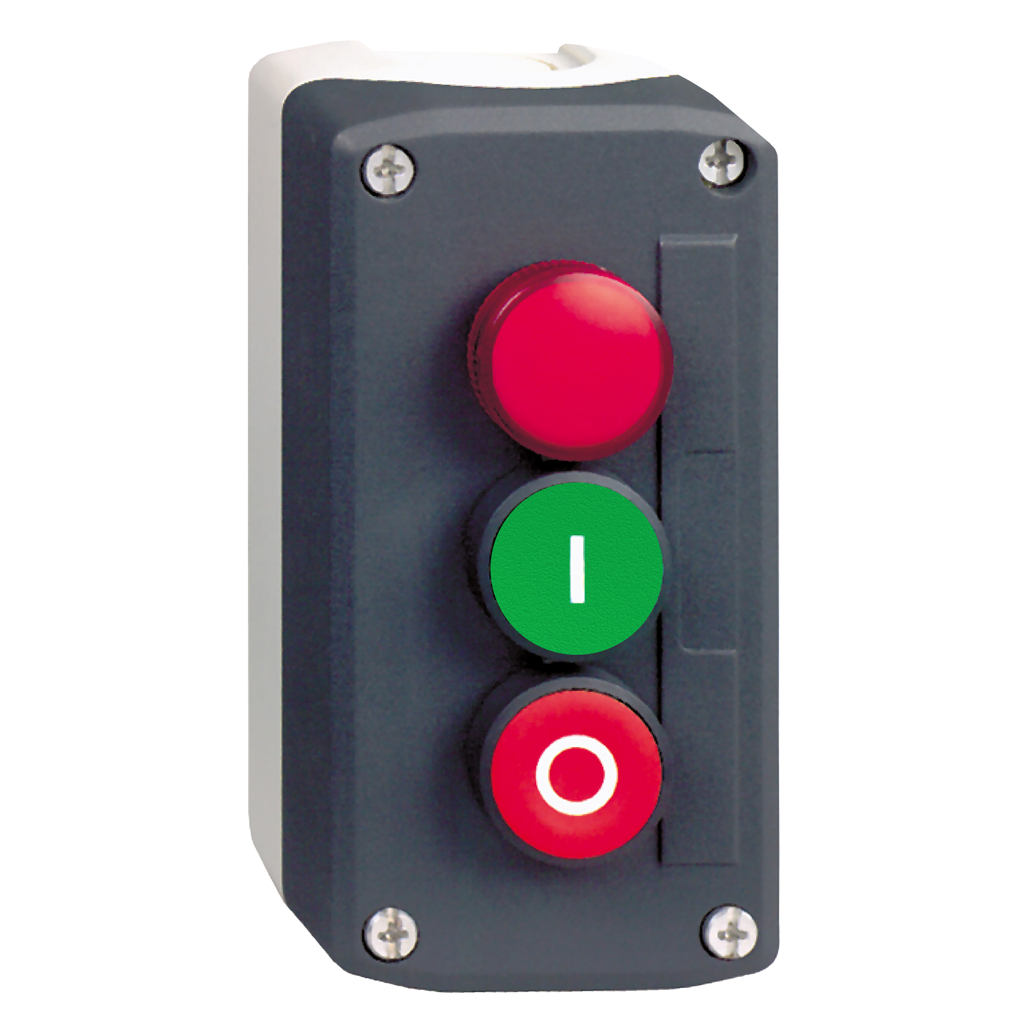 Schneider Electric-XALD363B-Harmony boite - 3 boutons poussoirs Ø22 - vert /rouge/voyant rouge