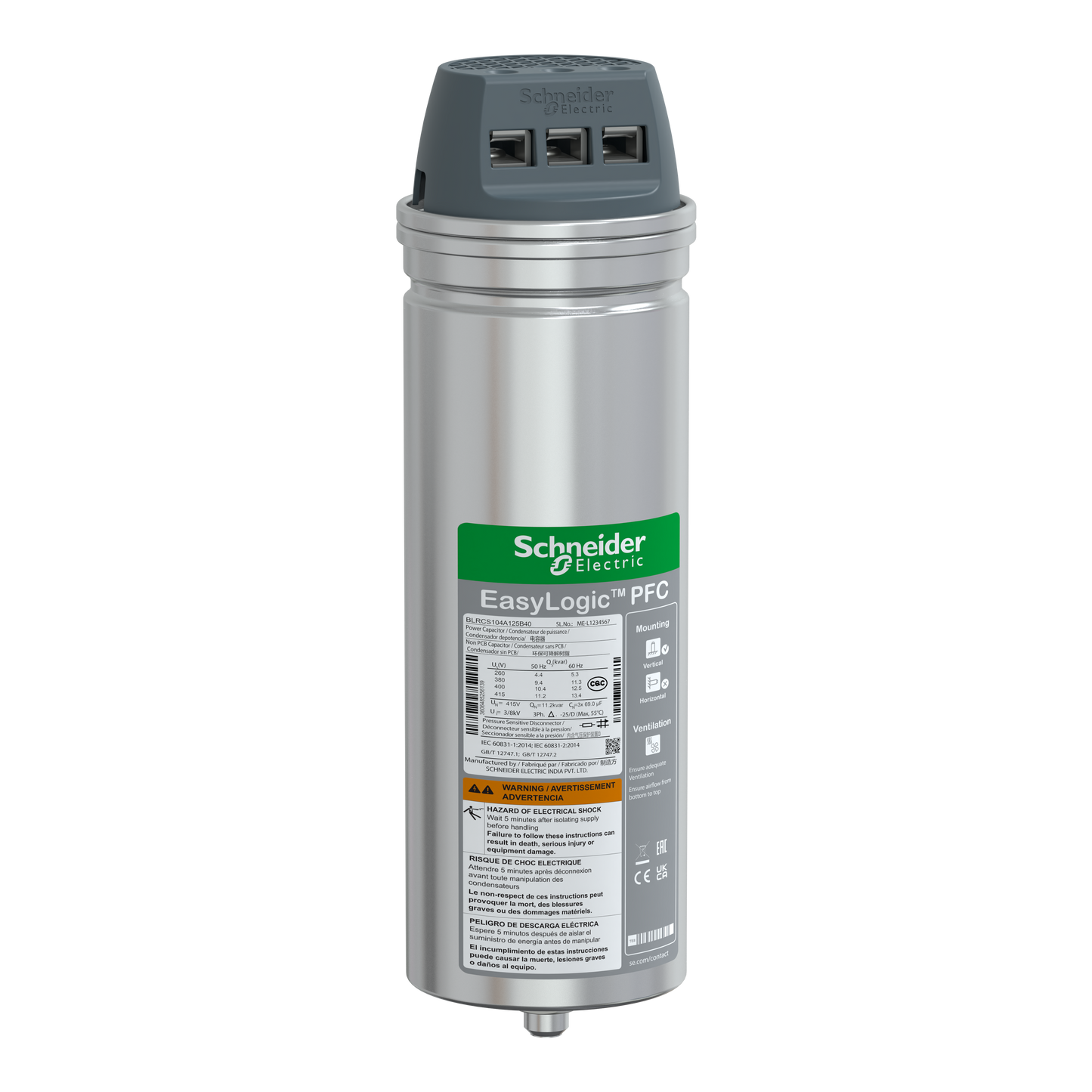 Schneider Electric-BLRCS104A125B40-CONDENSATEUR CAN SDY 10.4 /12.5KVAR 400V
