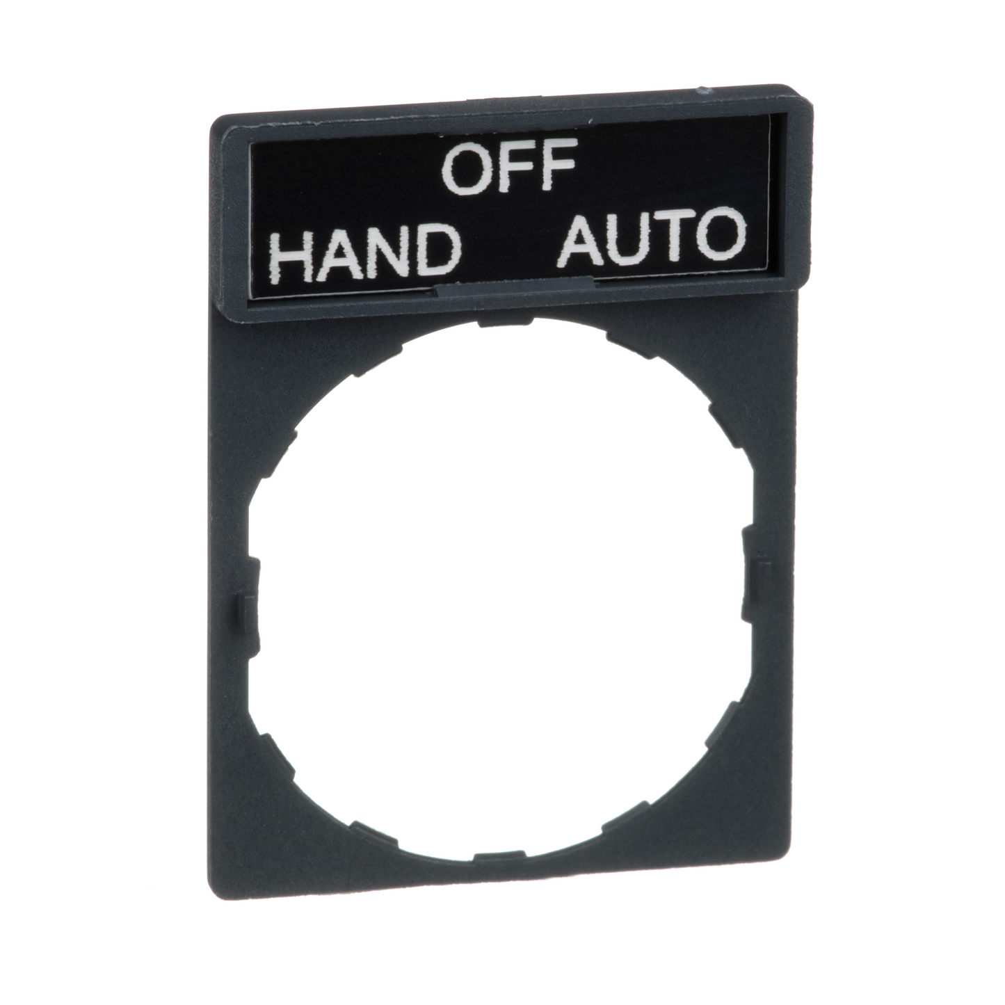 Schneider Electric-ZBY2387-Harmony porte étiquette 30 x 40 mm standard - Ø22 - avec étiquette HAND-OFF-AUTO