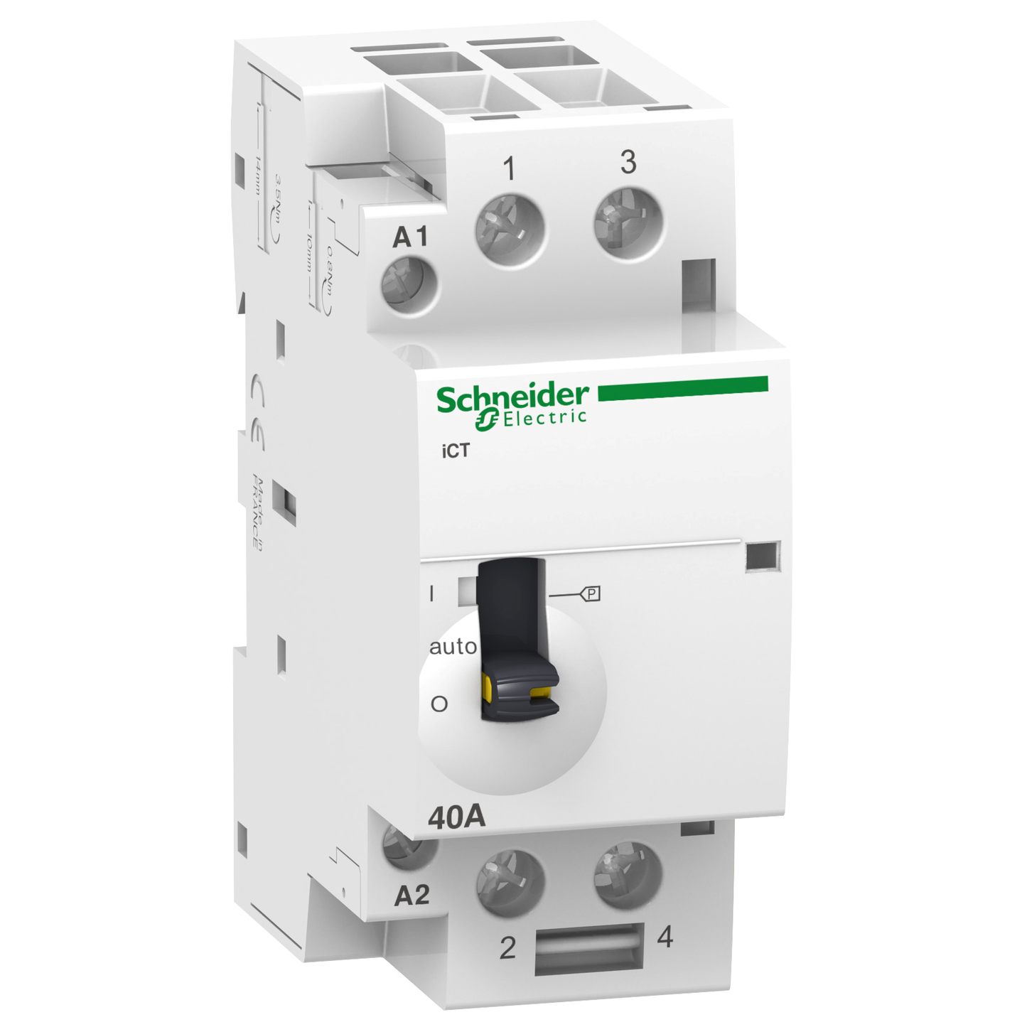 Schneider Electric-A9C21142-Acti9 iCT - Contacteur à commande manuelle - 2P - 40A - 2NO - 24Vca - 50Hz