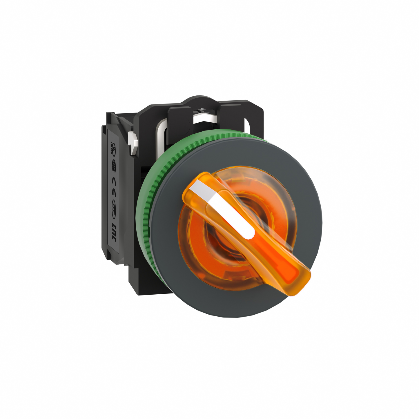 Schneider Electric-XB5FK125B5-Harmony XB5 - bouton man lumin - flush - 2 pos fix - orange - 1O+1F - 24V