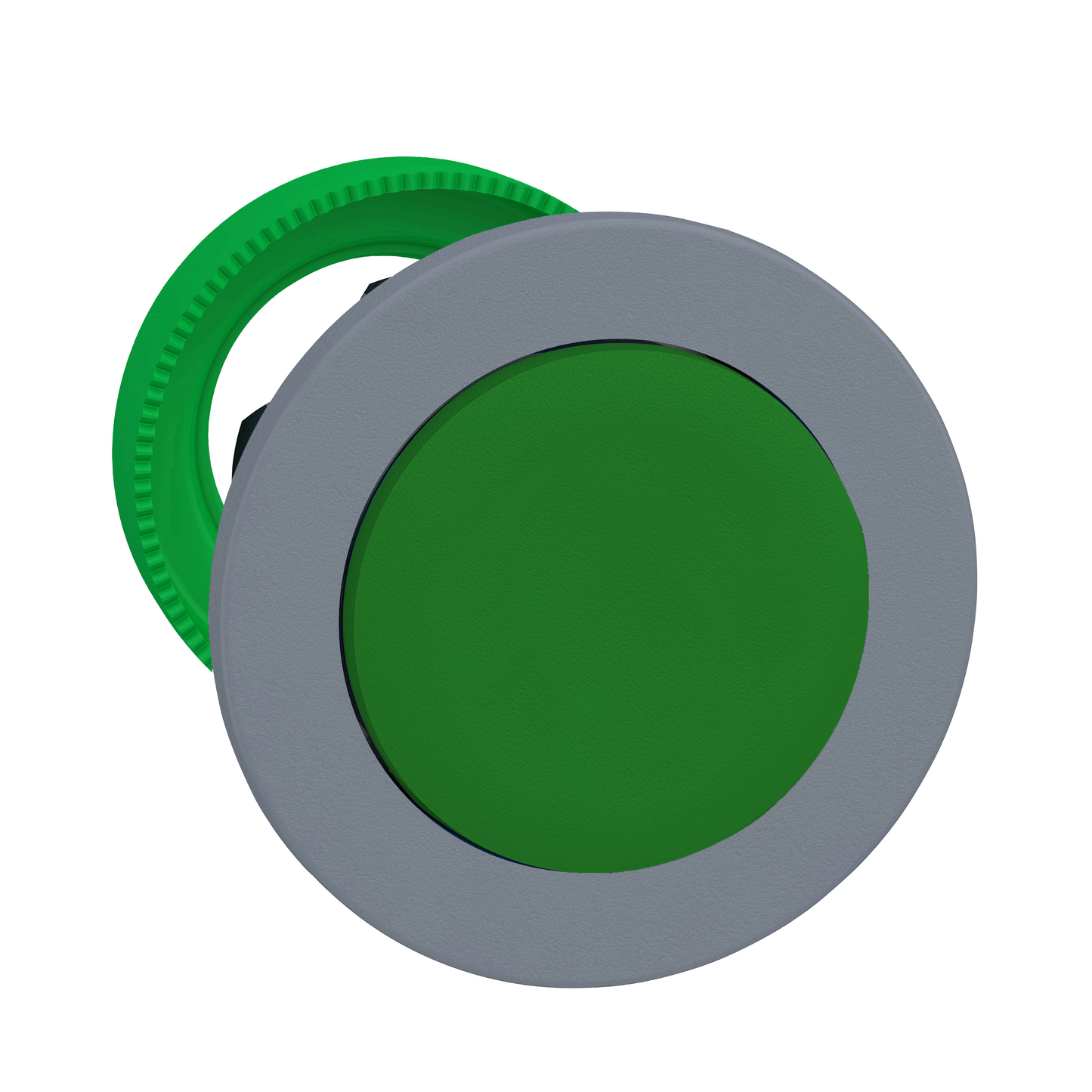 Schneider Electric-ZB5FL3C0-Harmony XB5 - tête bouton poussoir - Ø22 - col flush grise - dépassant - vert