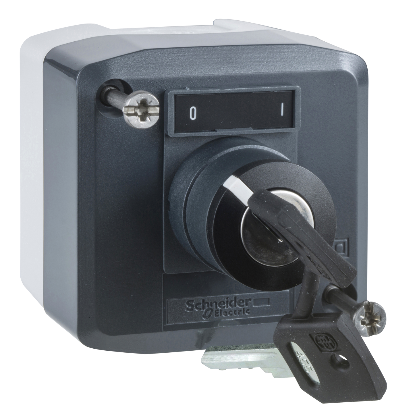Schneider Electric-XALD144E-Harmony boite - 1 bouton tournant Ø22 à clé - 1F+1O