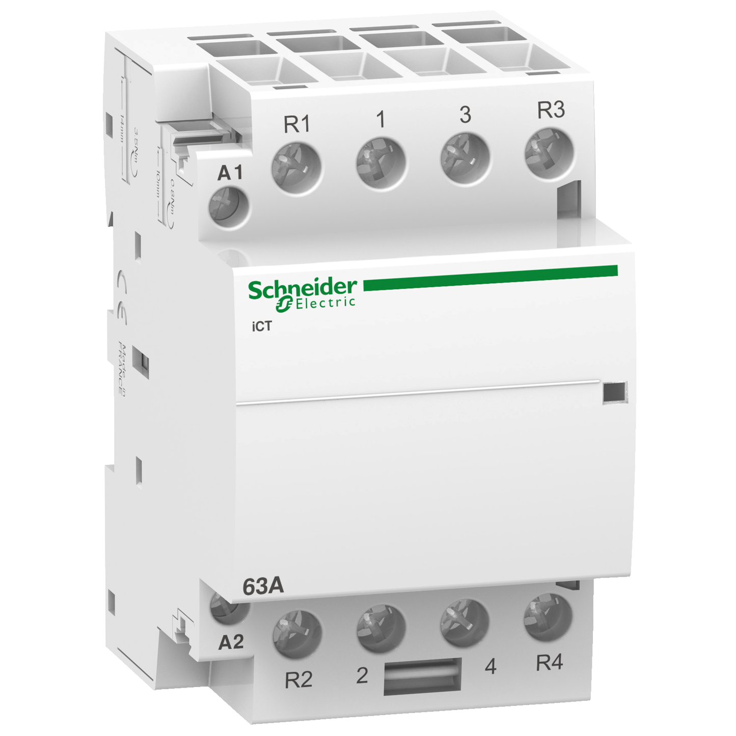 Schneider Electric-A9C20868-Acti9 iCT - Contacteur auxiliarisable - 4P - 63A - 2NO+2NF - 220/240Vca - 50Hz